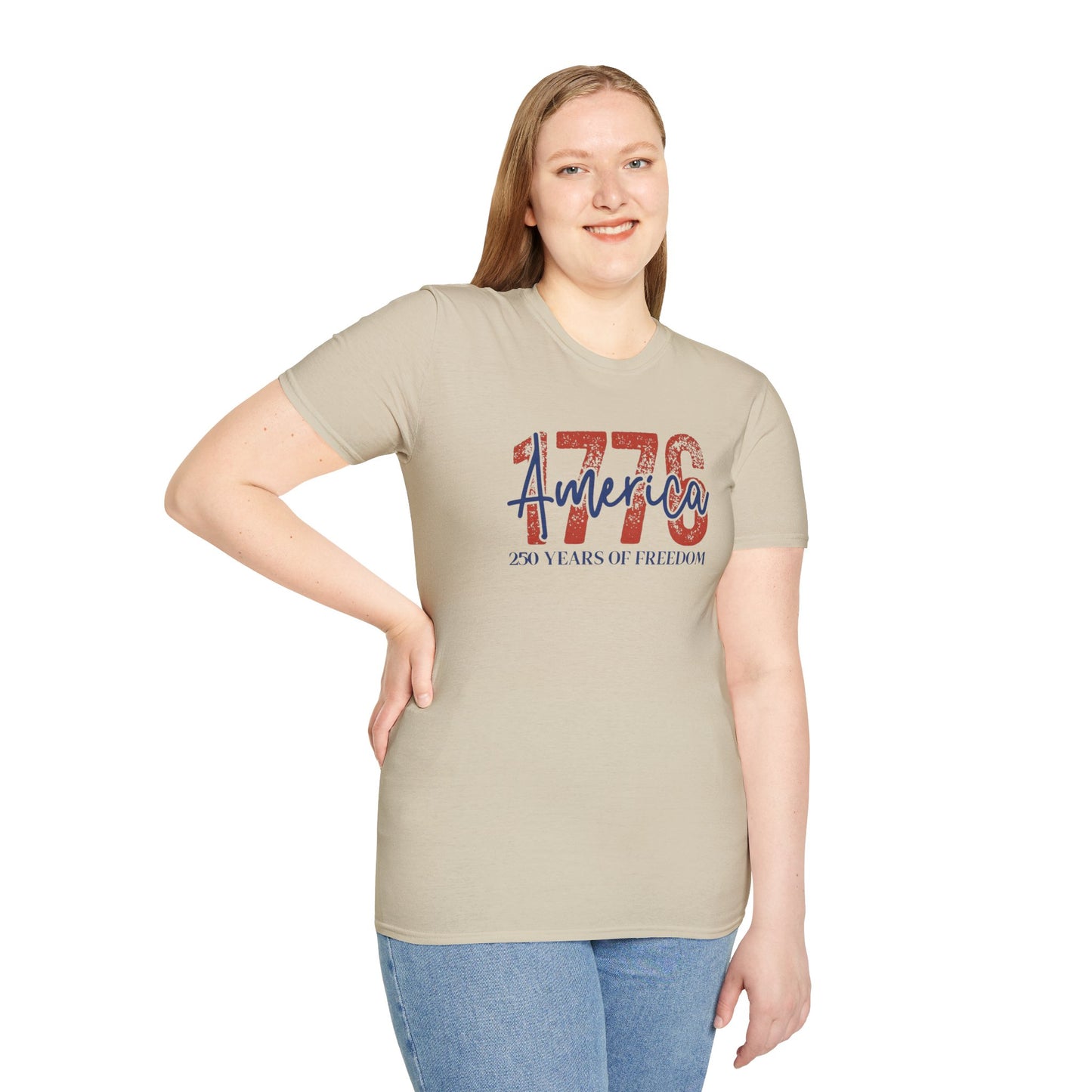 #250 1776 America: 250 Years of Freedom' Patriotic Independence Day Soft-Style Tee