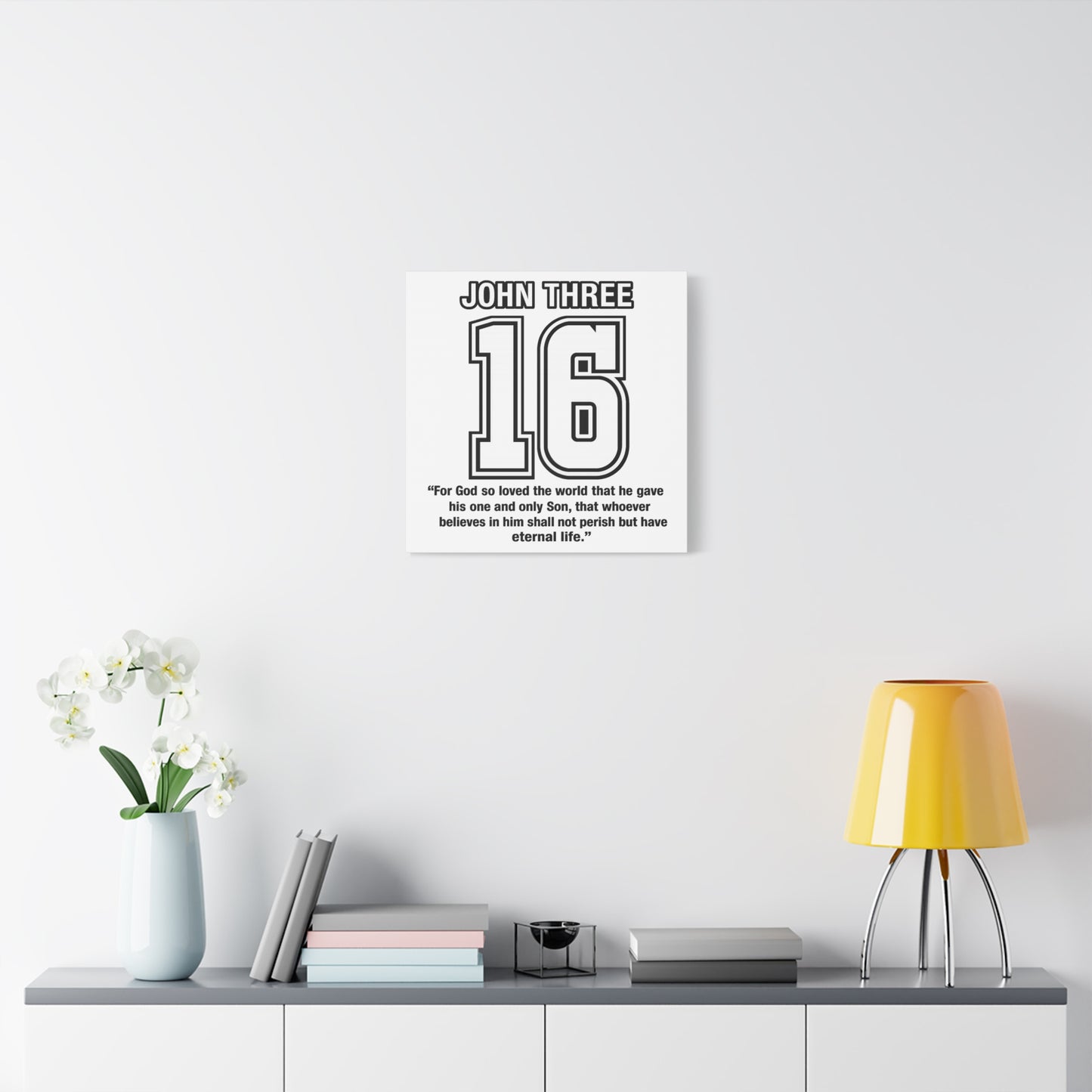 John Three 16 Numbered with Scripture Canvas Print - 'John Three 16' with Bible Verse (John 3:16)