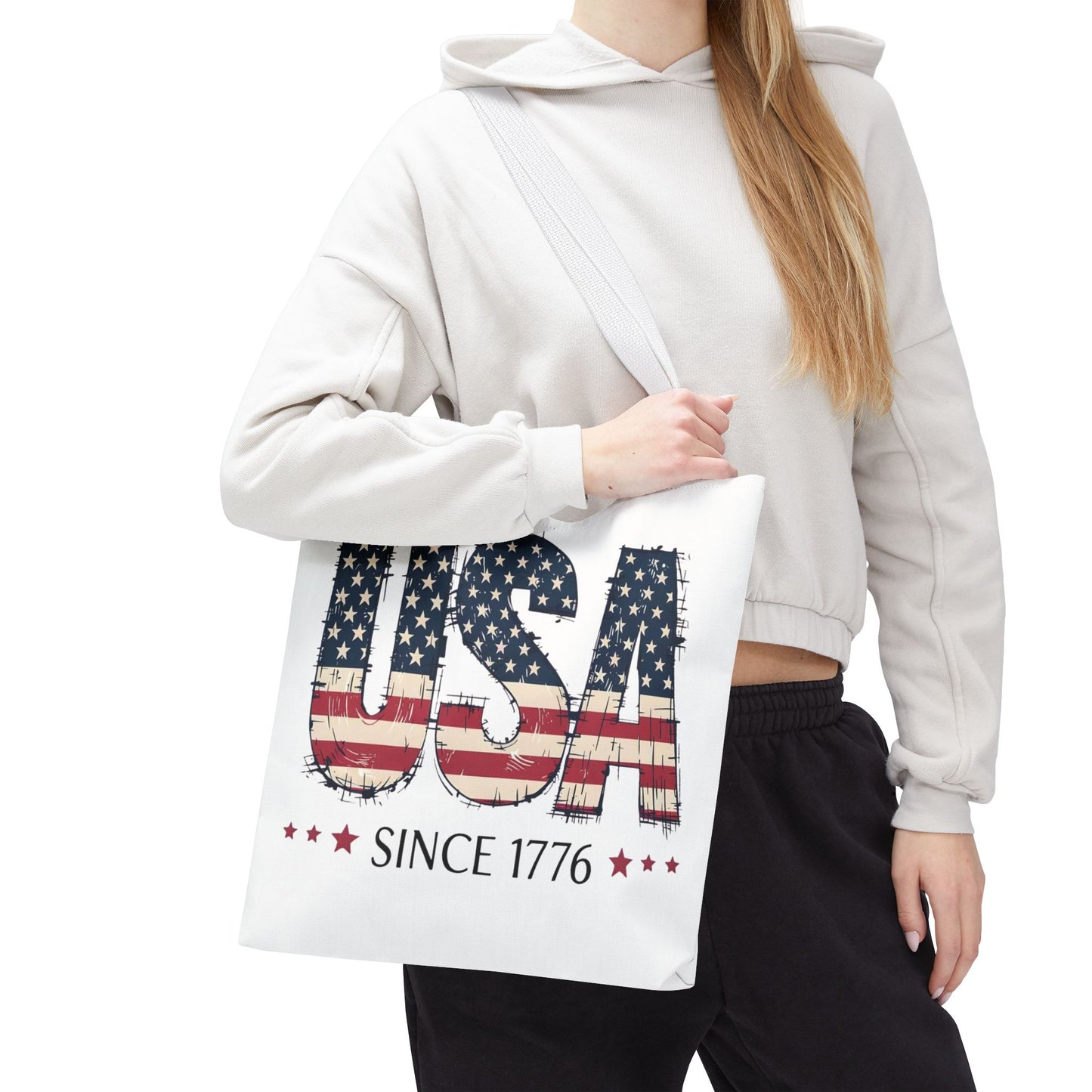 #250 USA Flag "USA Since 1776" Patriotic Tote Bag