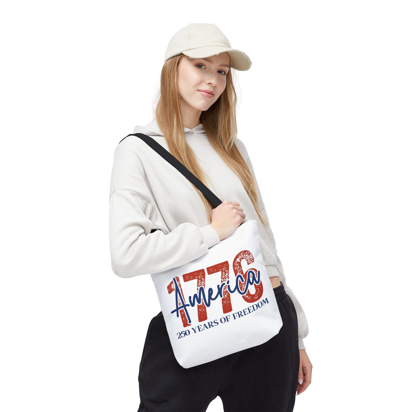#250 1776 America: 250 Years of Freedom' Patriotic Independence Day Tote Bag