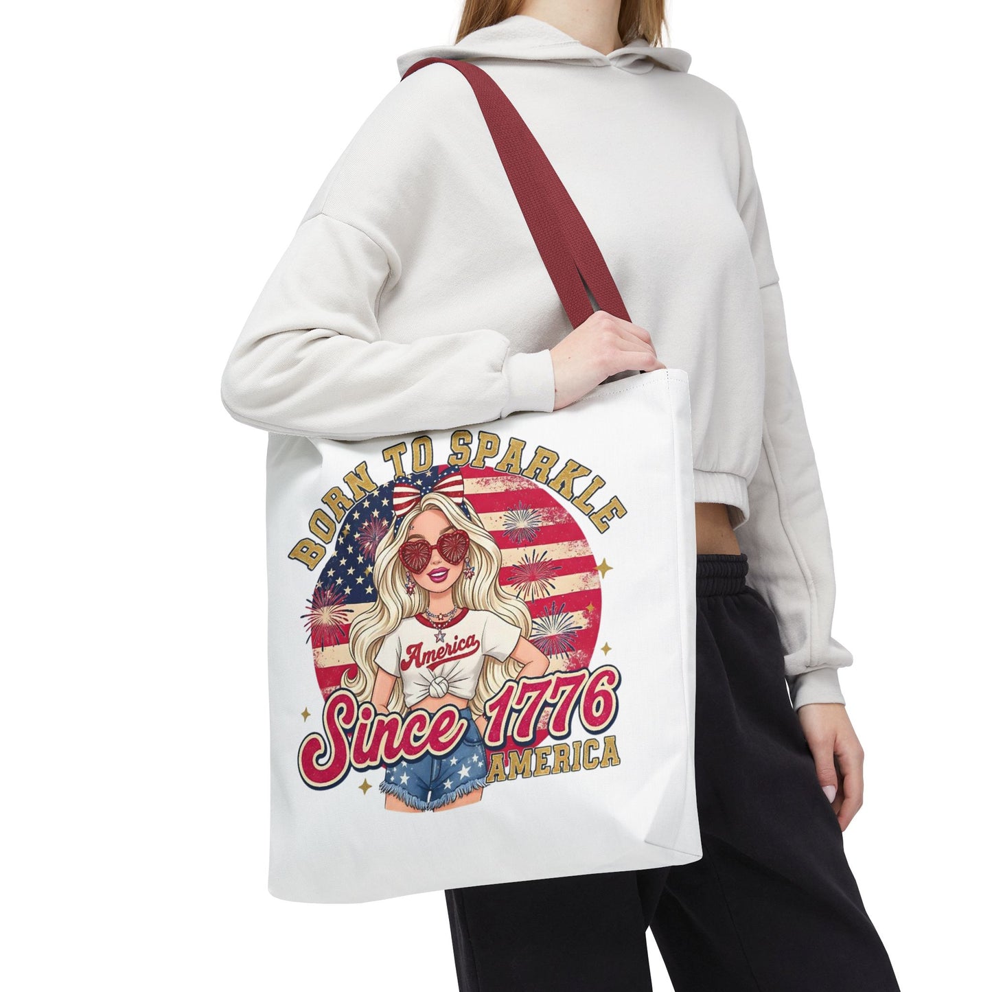 #250 "Born to Sparkle Since 1776" Patriotic Tote Bag