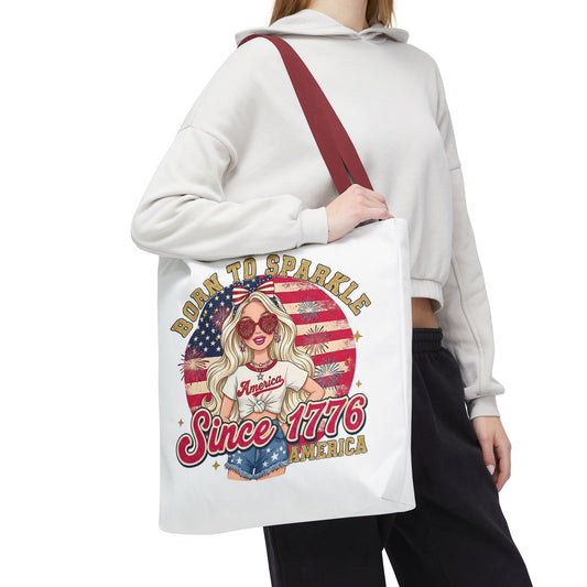 #250 "Born to Sparkle Since 1776" Patriotic Tote Bag