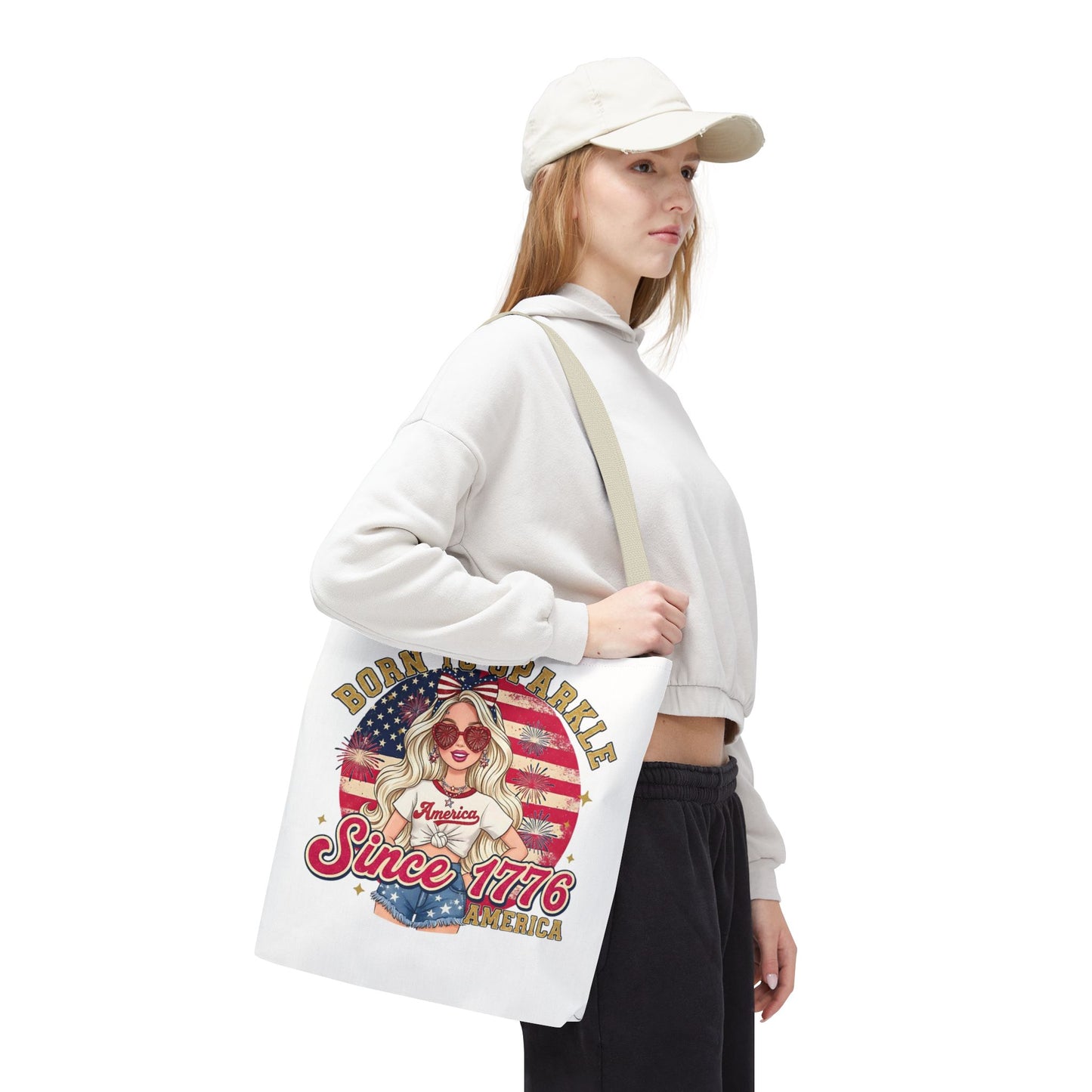 #250 "Born to Sparkle Since 1776" Patriotic Tote Bag