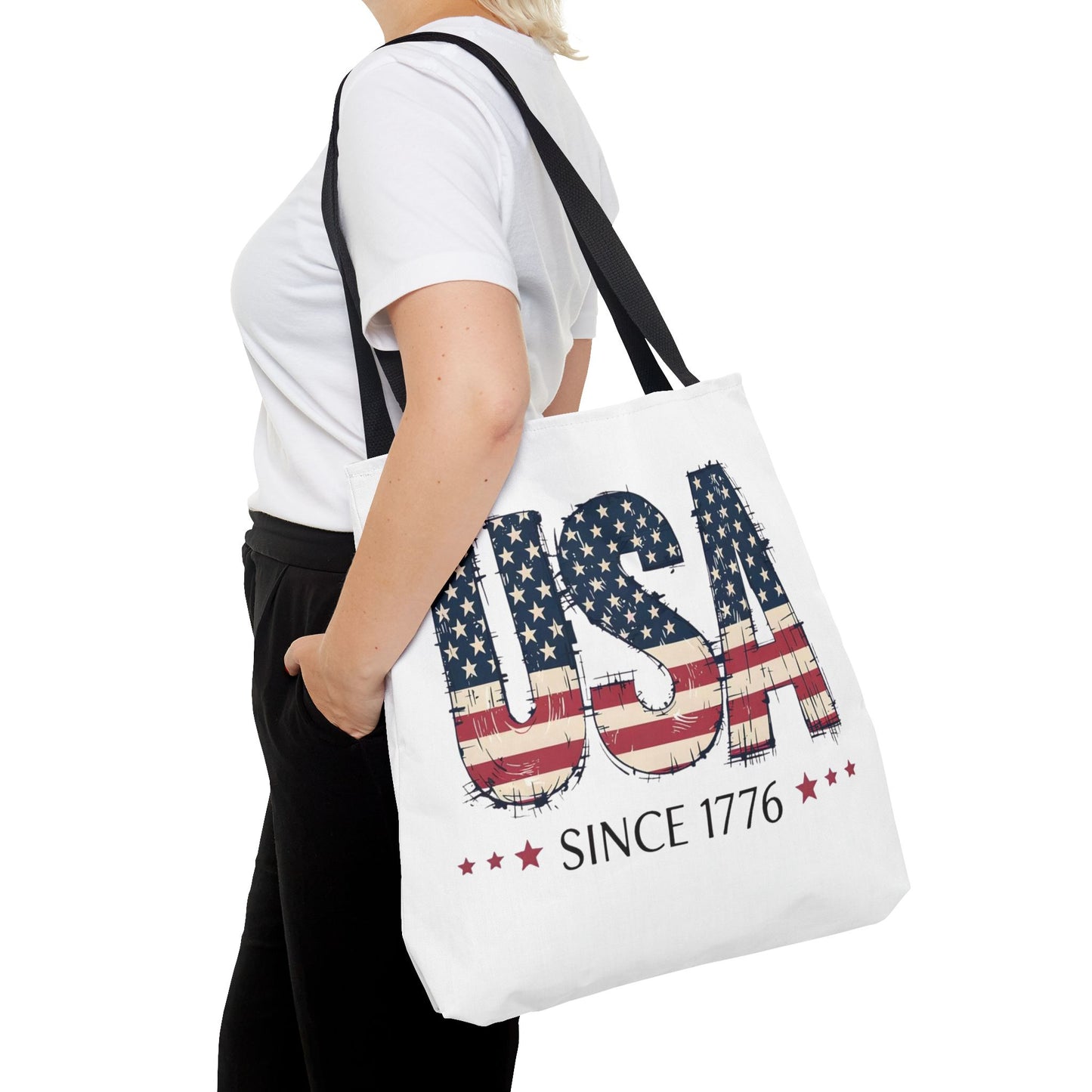 #250 USA Flag "USA Since 1776" Patriotic Tote Bag