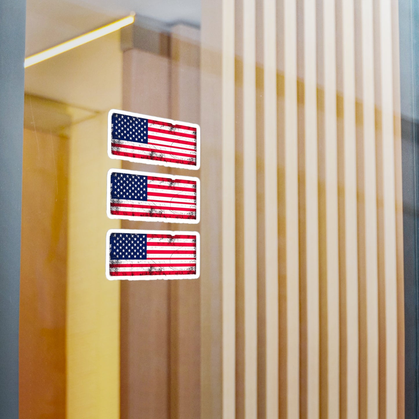 #250 Distressed American Flag Vinyl Decal — Kiss-Cut USA Sticker