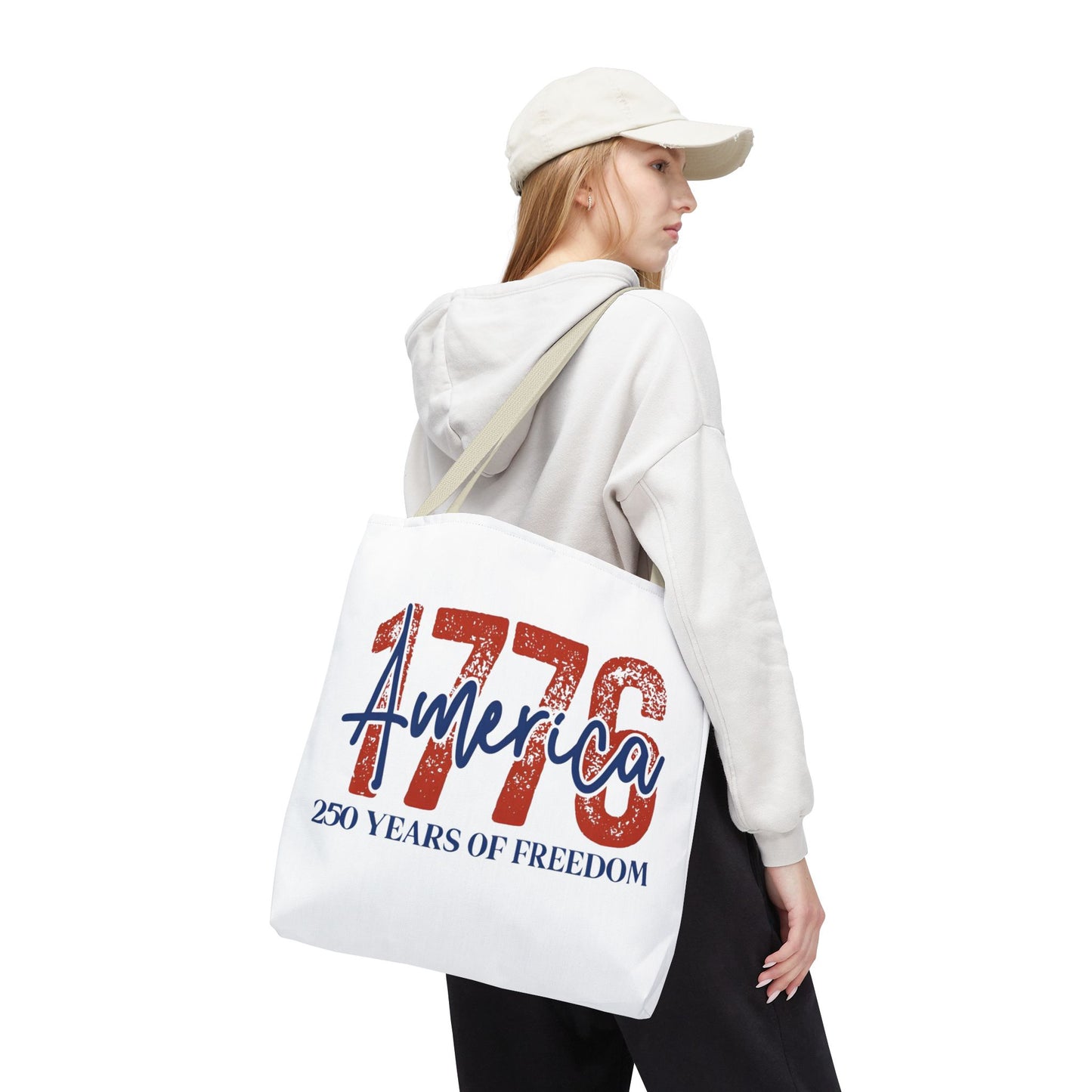 #250 1776 America: 250 Years of Freedom' Patriotic Independence Day Tote Bag