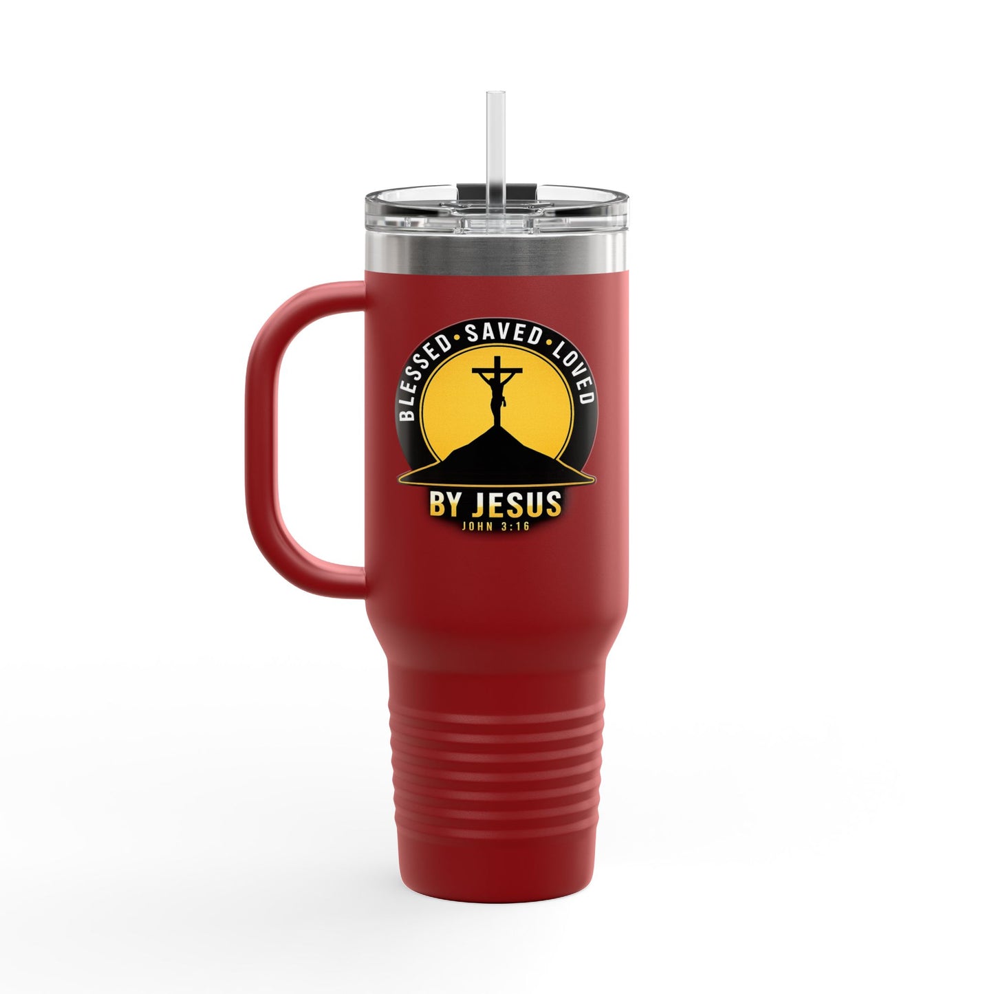 Blessed • Saved • Loved by Jesus Christian 40oz Insulated Travel Mug