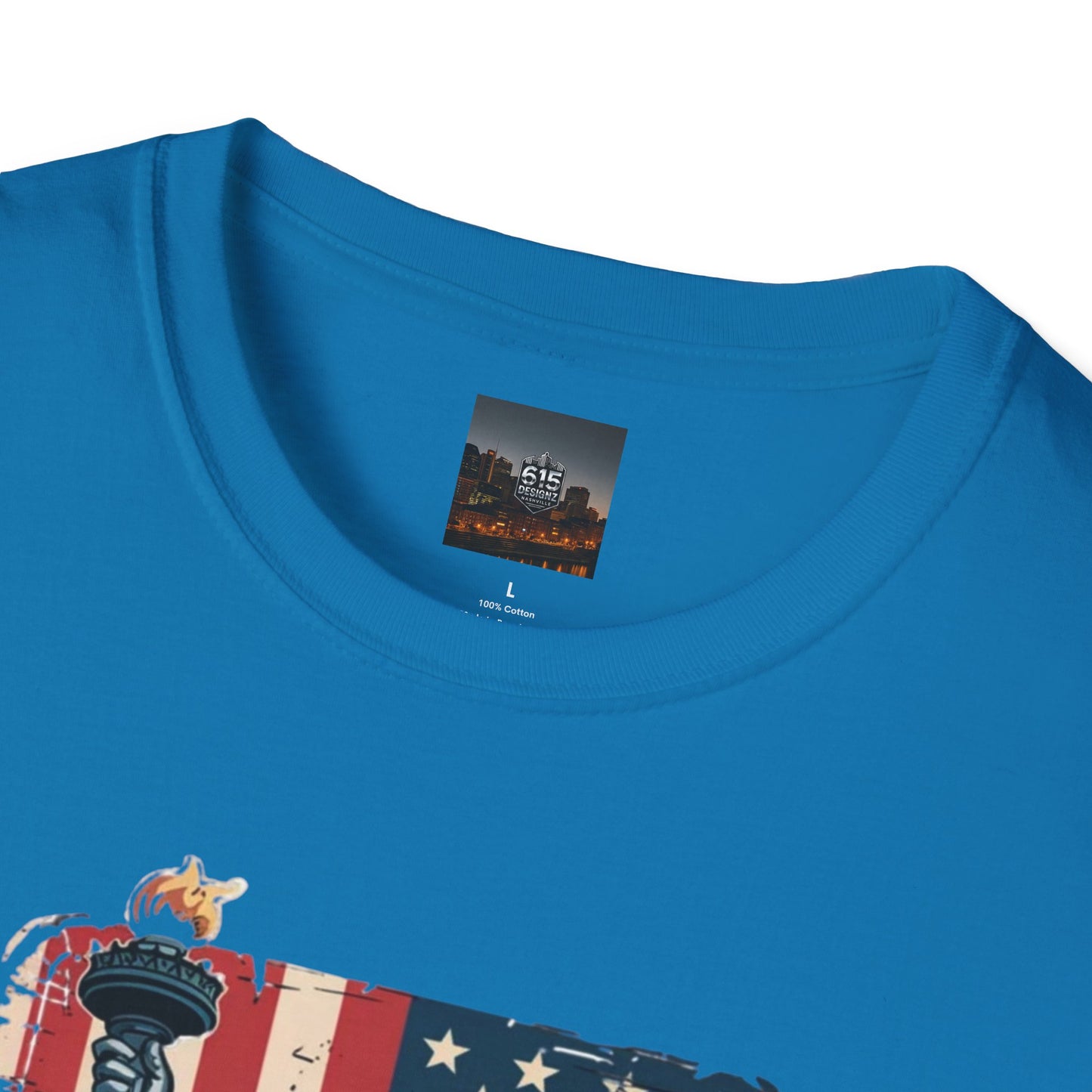 #250 Statue of Liberty American Flag 'America' Patriotic Independence Day T‑Shirt