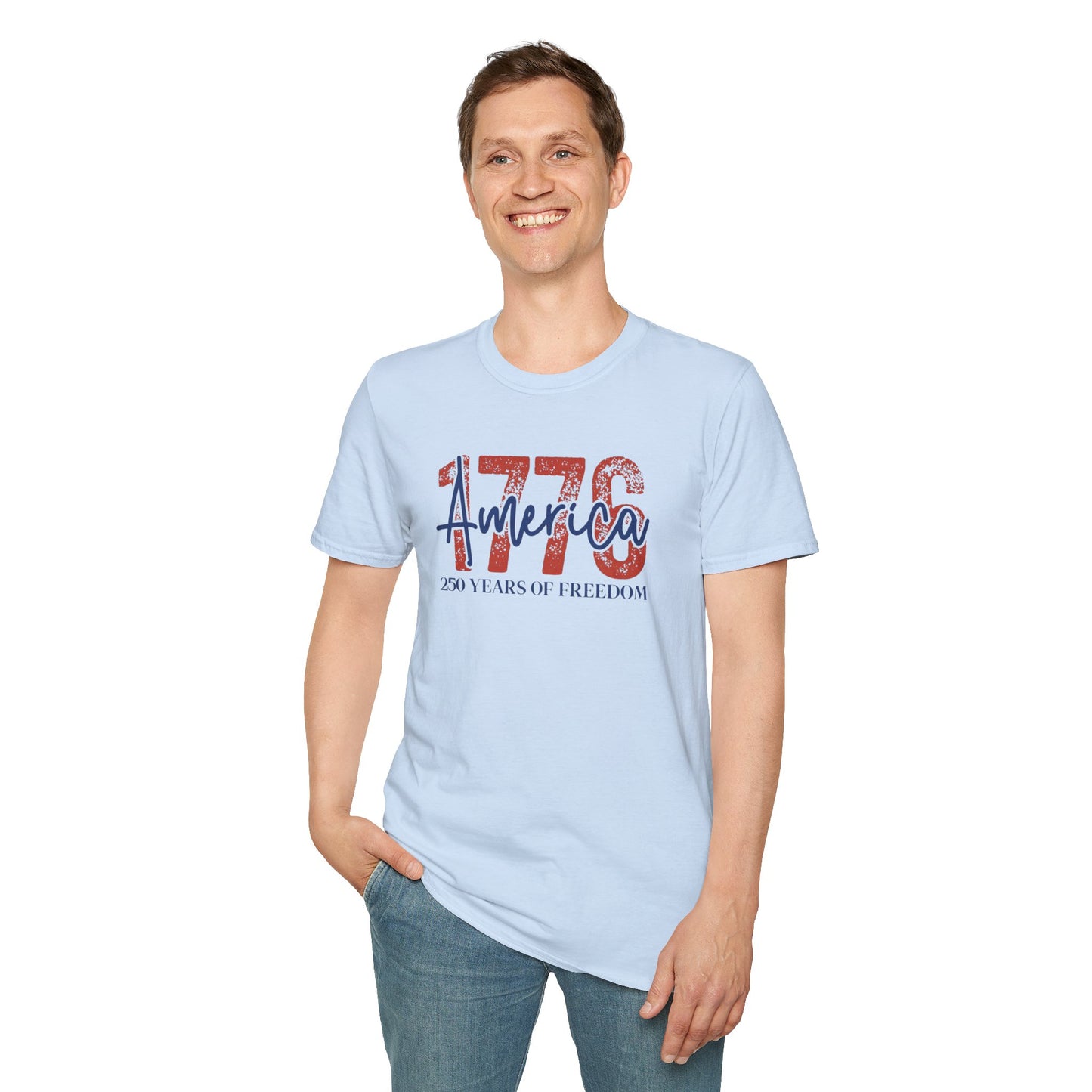 #250 1776 America: 250 Years of Freedom' Patriotic Independence Day Soft-Style Tee