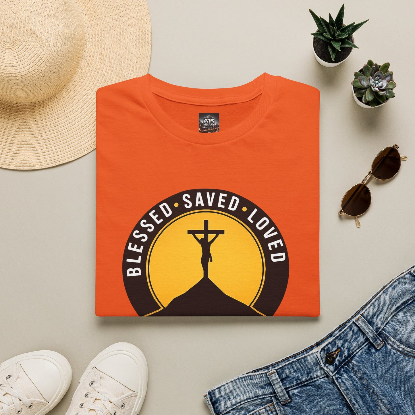 Blessed • Saved • Loved by Jesus T-Shirt — Christian Faith Tee