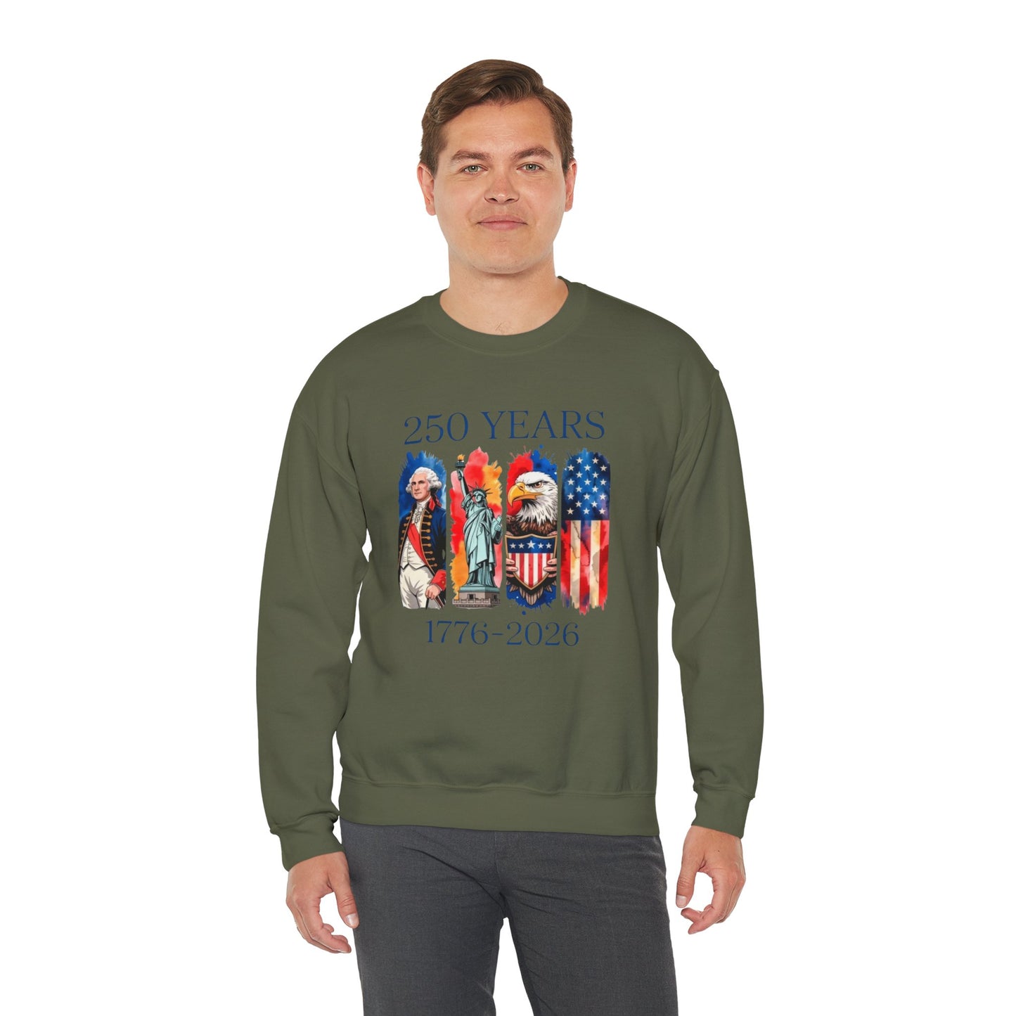 #250 250 Years American History Celebration 1776–2026 Patriotic Crewneck Sweatshirt
