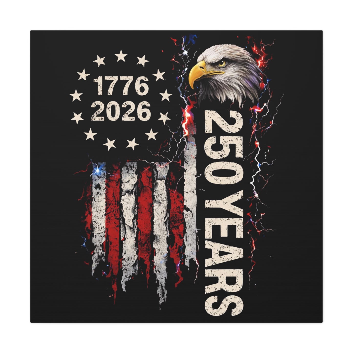 #250 1776-2026 250 Years USA Bicentennial Eagle Matte Canvas Wall Art