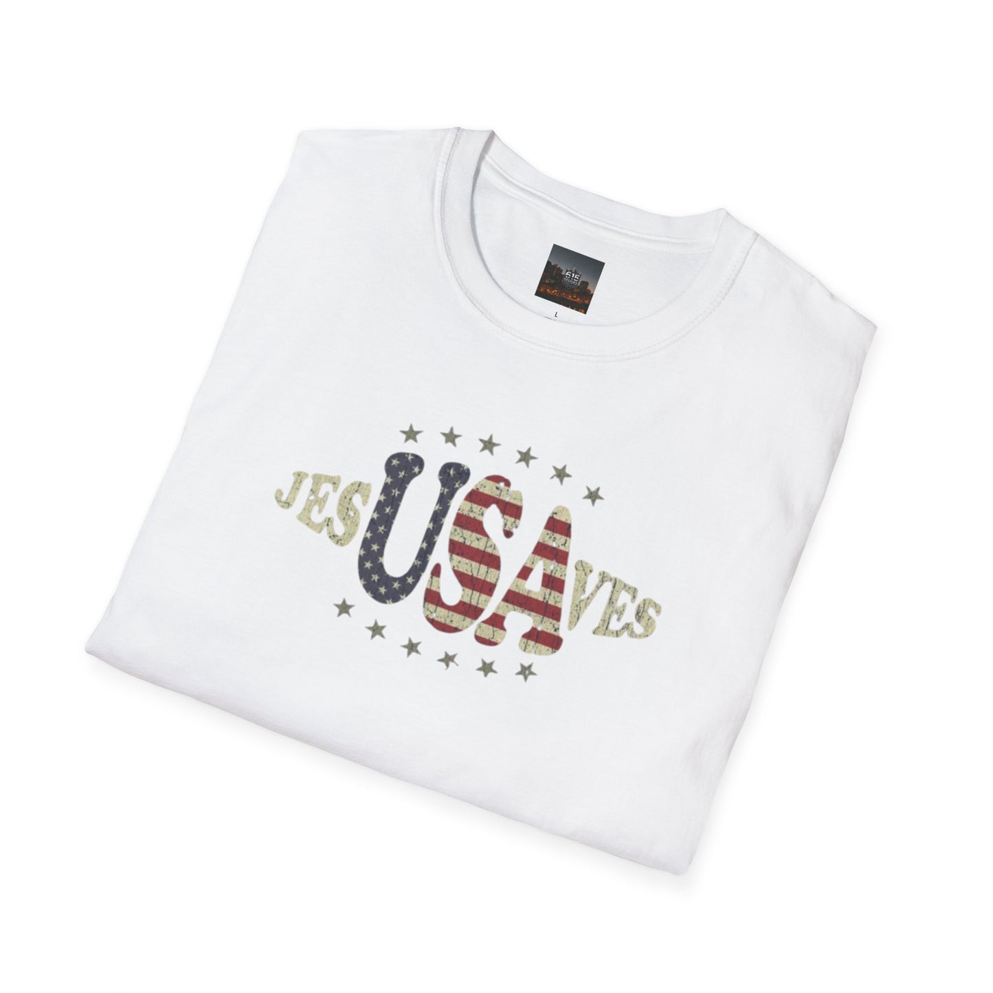 JesUSAves Patriotic T-Shirt — American Flag Christian Faith Tee