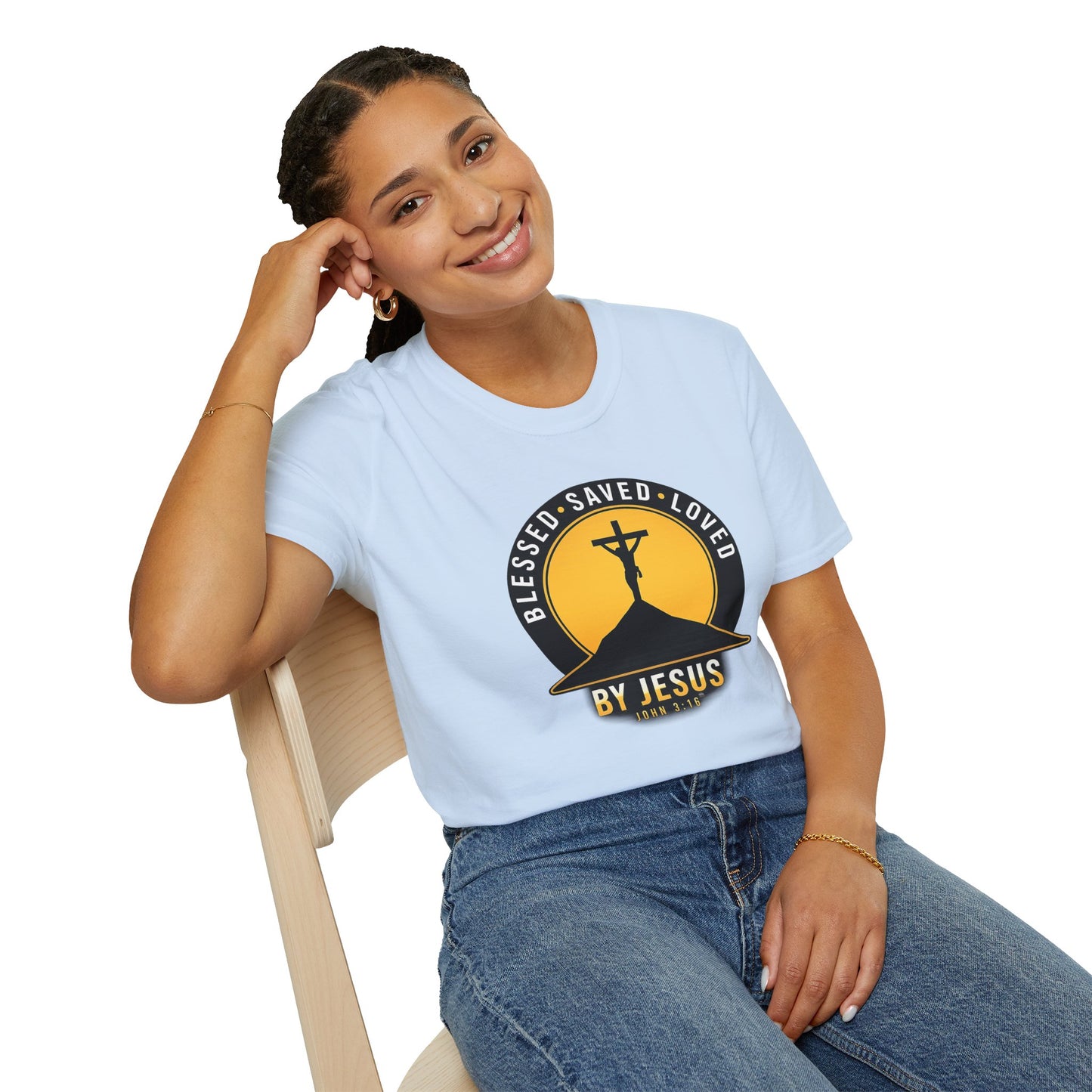 Blessed • Saved • Loved by Jesus T-Shirt — Christian Faith Tee