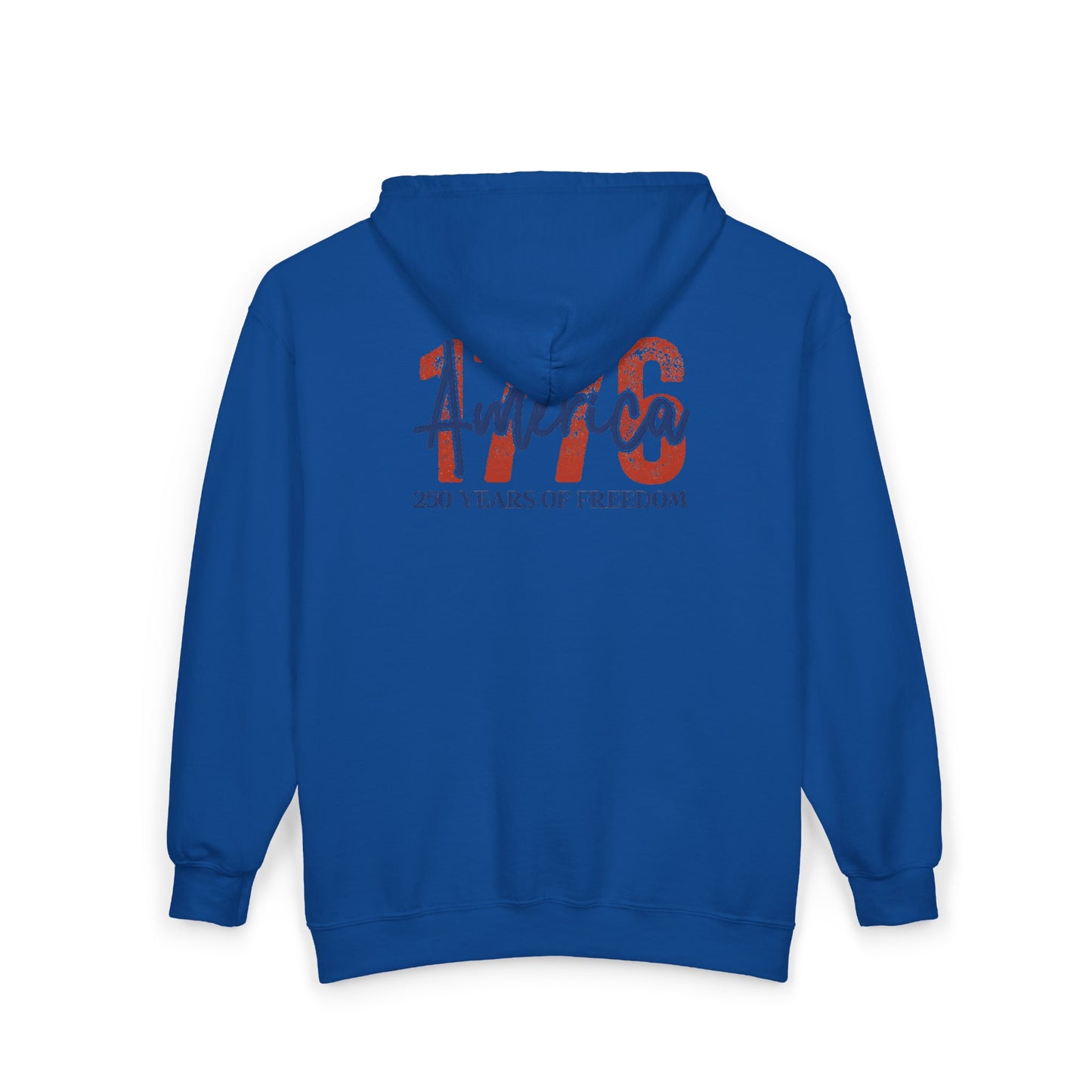 #250 1776 America: 250 Years of Freedom' Patriotic Independence Day Zip Hoodie