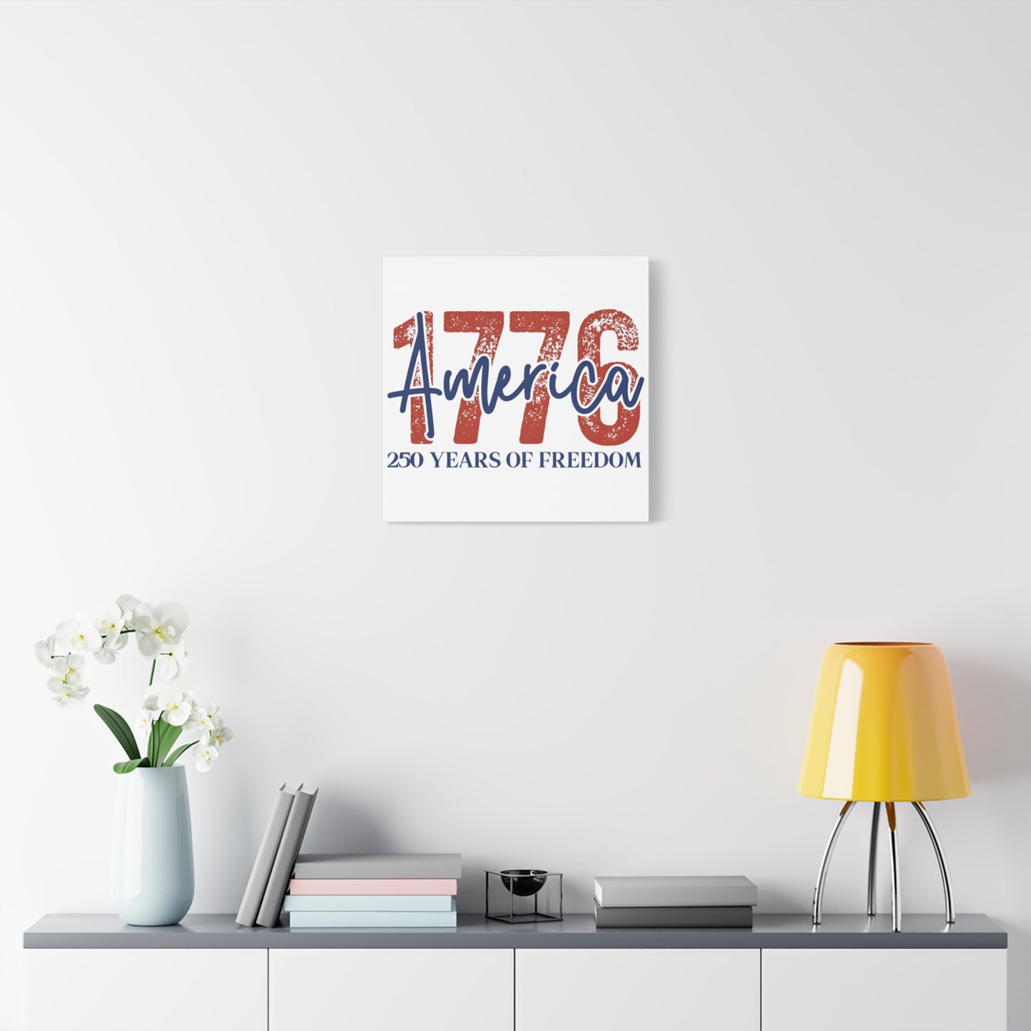 #250 1776 America: 250 Years of Freedom' Patriotic Independence Day Matte Canvas Wall Art