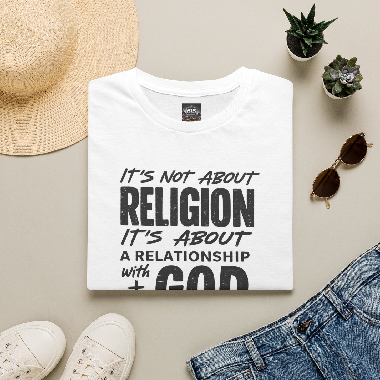 It's Not About Religion, It's About a Relationship with God - Christian Message T-Shirt