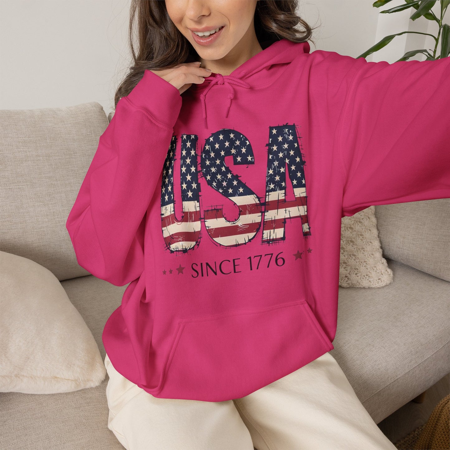 #250 USA Flag "USA Since 1776" Patriotic Hoodie