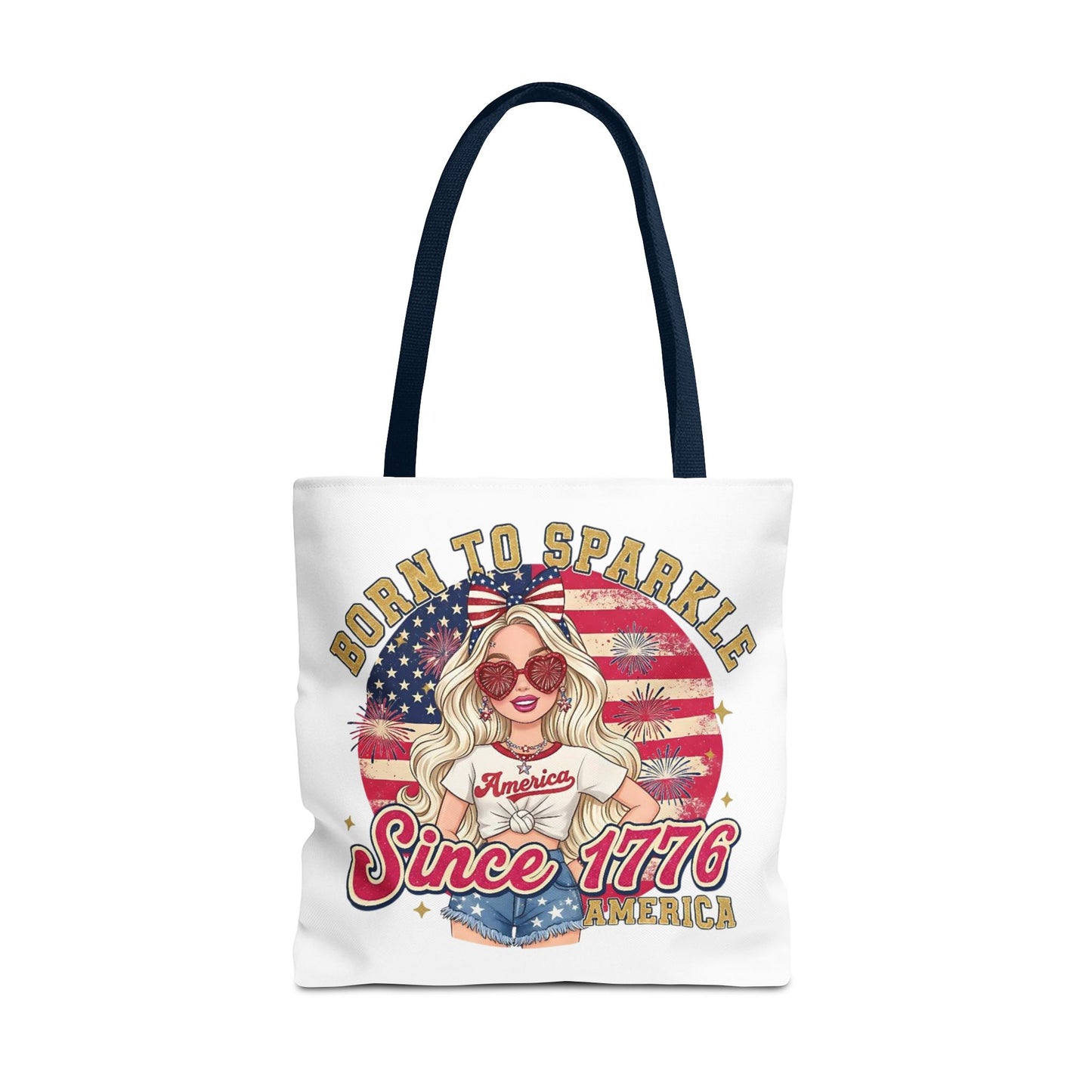 #250 "Born to Sparkle Since 1776" Patriotic Tote Bag