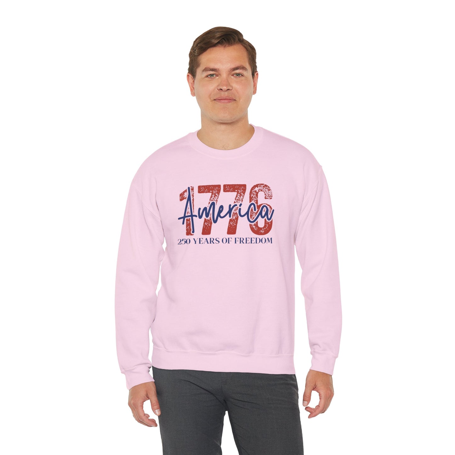 #250 1776 America: 250 Years of Freedom' Patriotic Independence Day Crewneck Sweatshirt