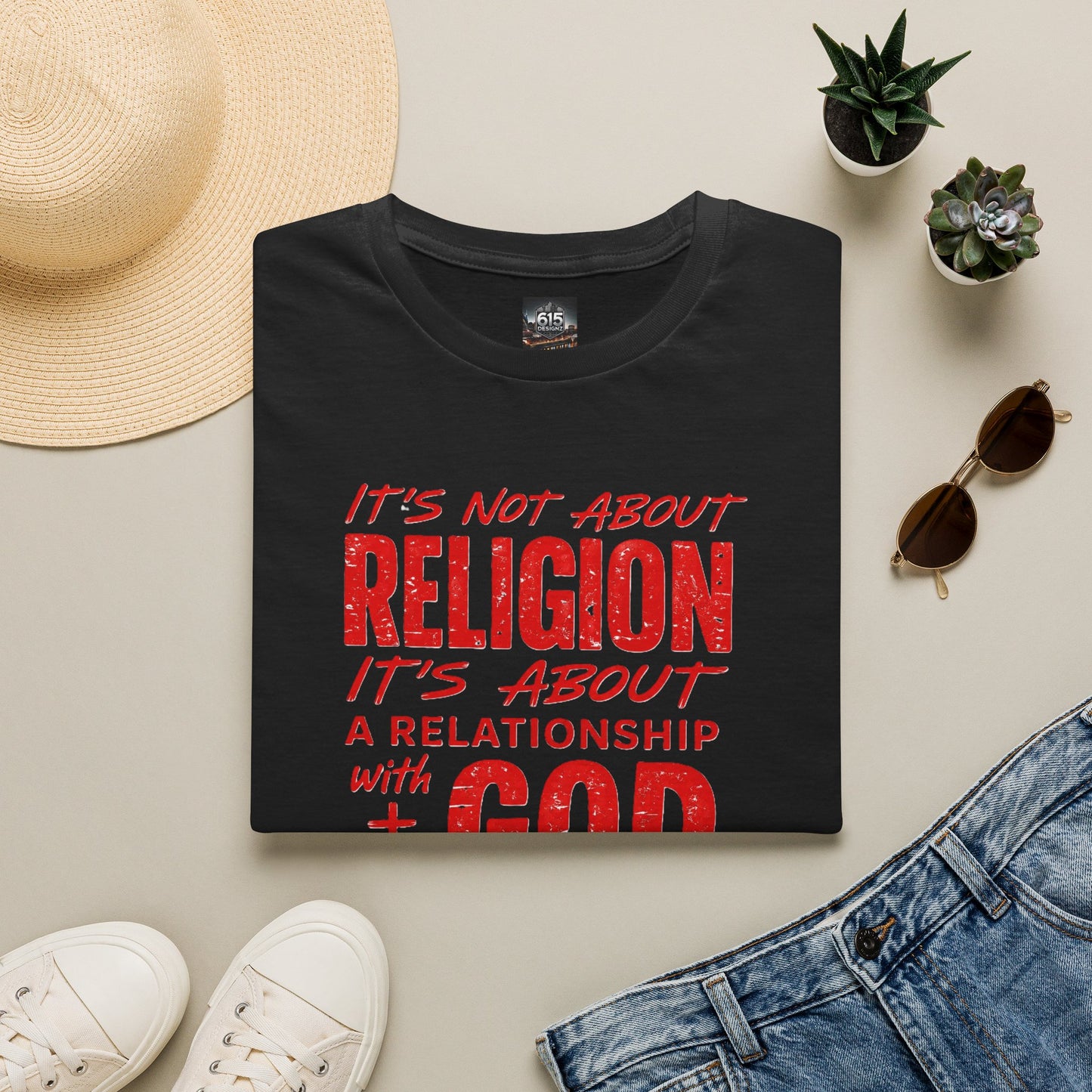 It's Not About Religion, It's About a Relationship with God - Christian Message T-Shirt