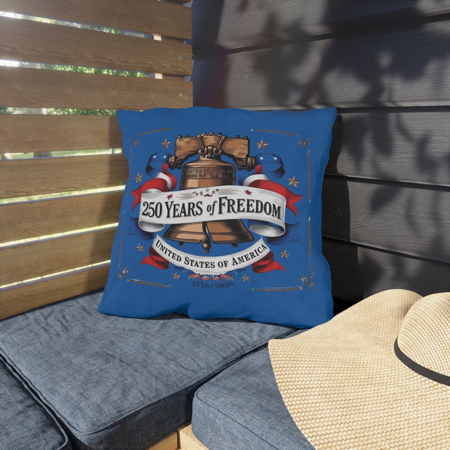 #250 250 Years of Freedom Liberty Bell Outdoor Throw Pillow