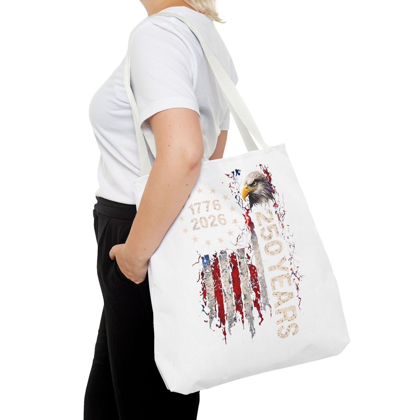 #250 1776-2026 250 Years USA Bicentennial Eagle Tote Bag