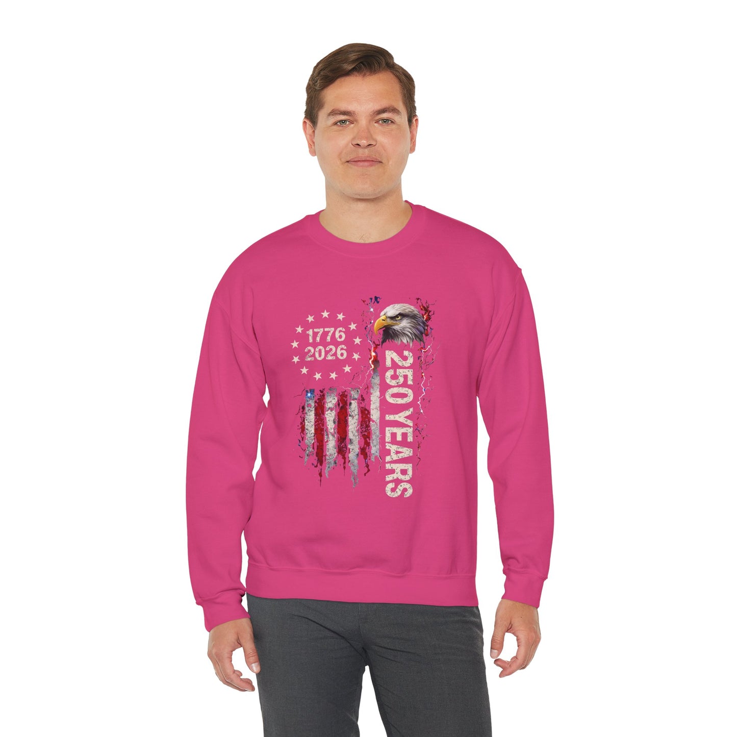 #250 1776-2026 250 Years USA Bicentennial Eagle Crewneck Sweatshirt