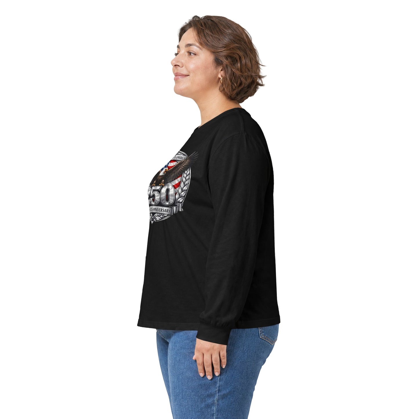 #250 Patriotic Bald Eagle 250 United States Emblem Long Sleeve Tee