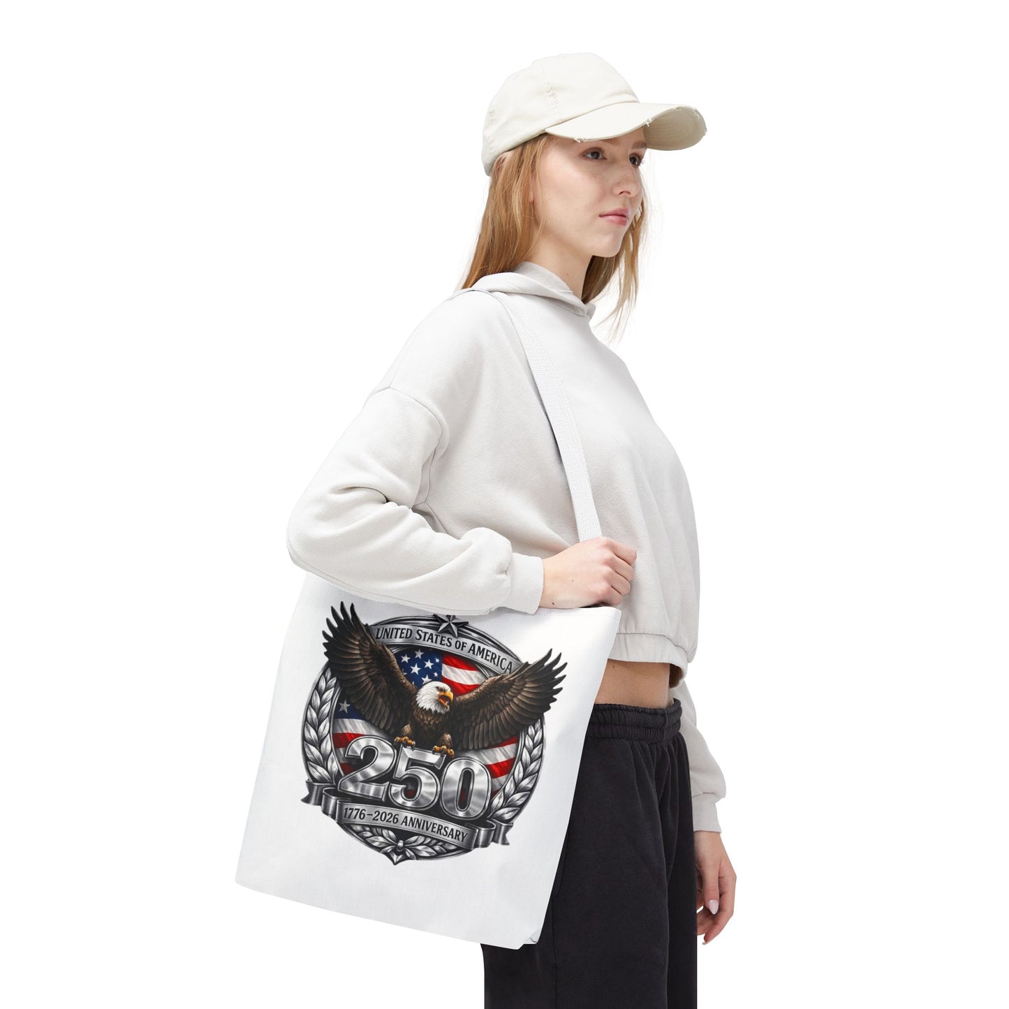 #250 Patriotic Bald Eagle 250 United States Emblem Tote Bag
