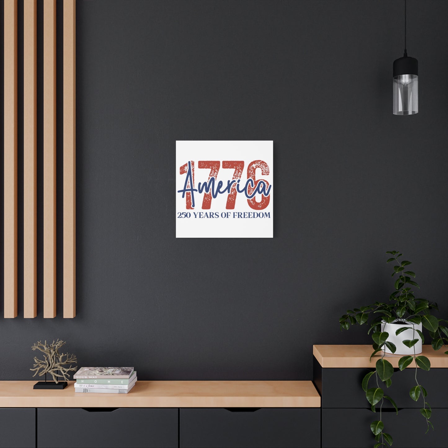 #250 1776 America: 250 Years of Freedom' Patriotic Independence Day Matte Canvas Wall Art