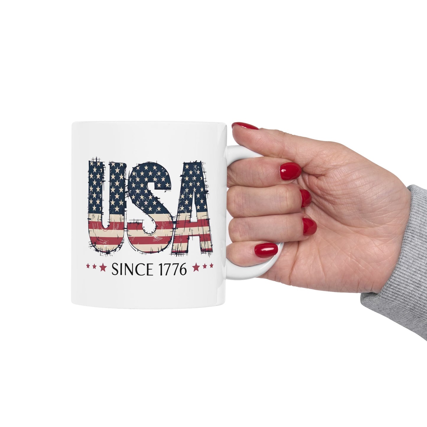 #250 USA Flag "USA Since 1776" Patriotic 'Ceramic Mug Coffee Cup (11oz, 15oz)