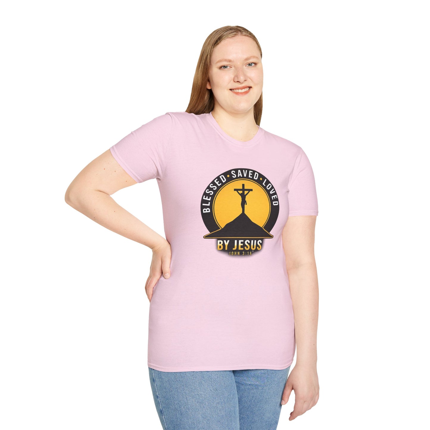 Blessed • Saved • Loved by Jesus T-Shirt — Christian Faith Tee