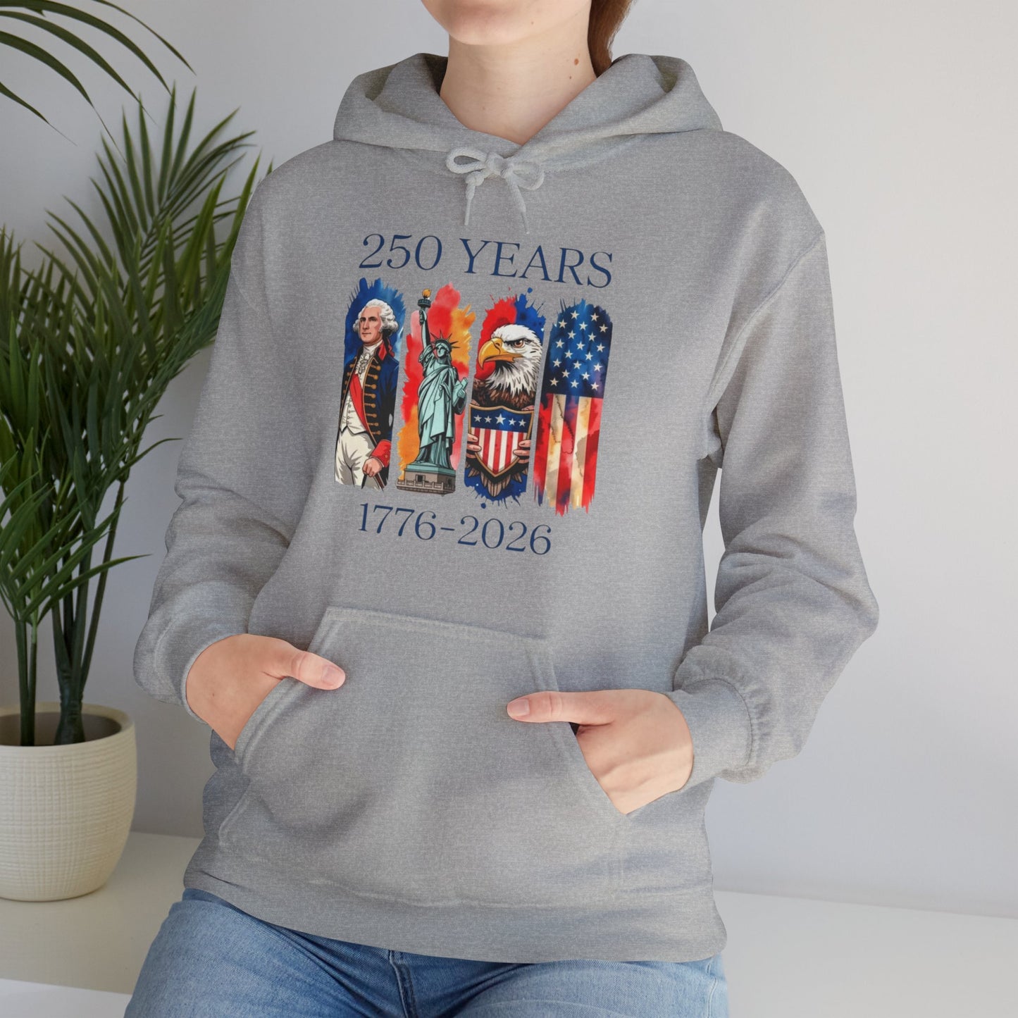 #250 250 Years American History Celebration 1776–2026 Patriotic Hoodie
