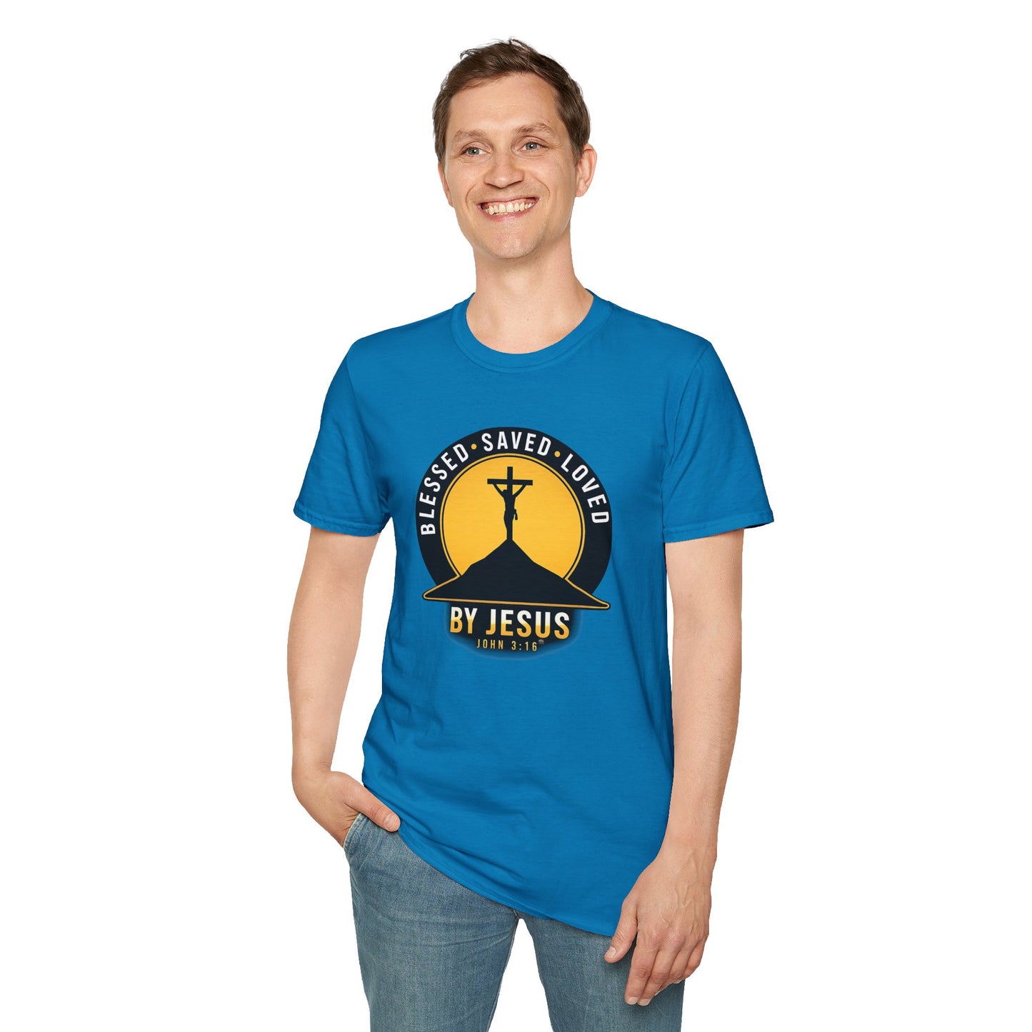 Blessed • Saved • Loved by Jesus T-Shirt — Christian Faith Tee