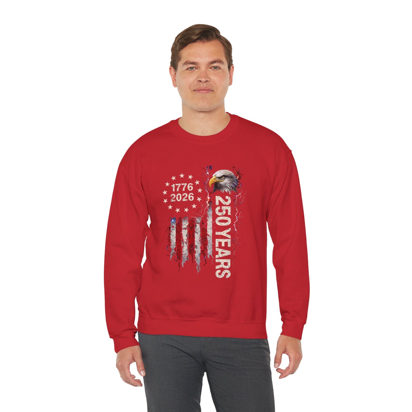 #250 1776-2026 250 Years USA Bicentennial Eagle Crewneck Sweatshirt