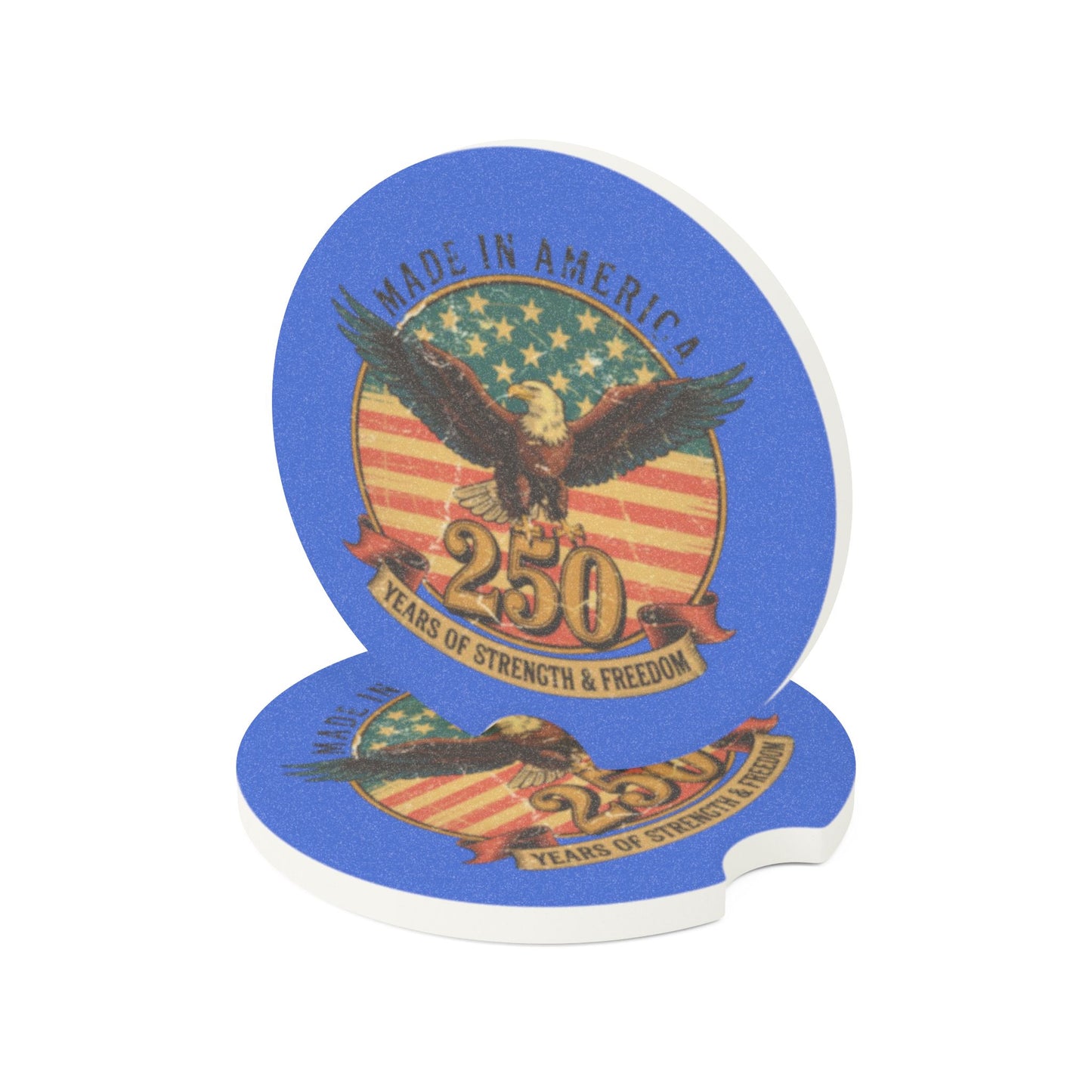 #250 Made in America Eagle 250th Anniversary Patriotic Car Coaster Insert