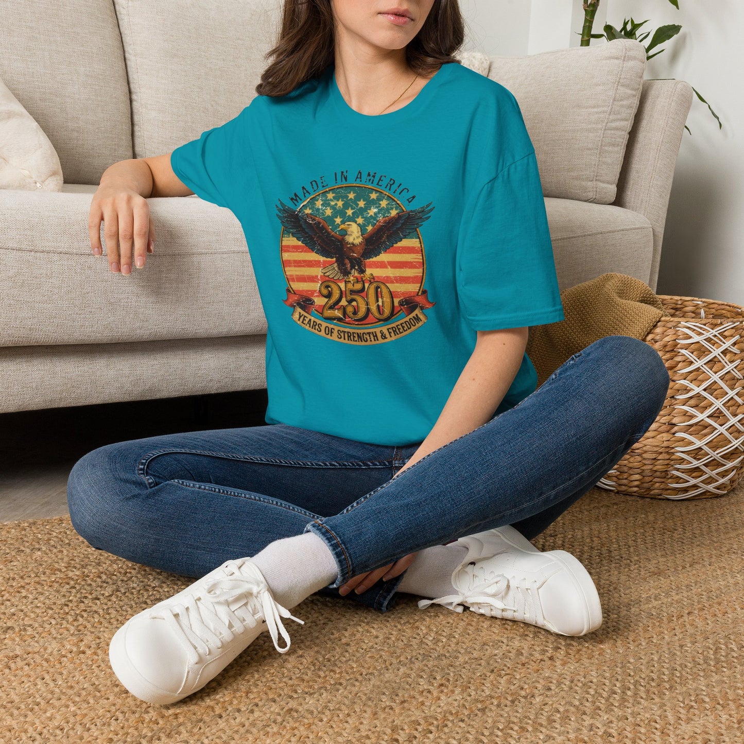#250 Made in America Eagle 250th Anniversary Patriotic T-Shirt