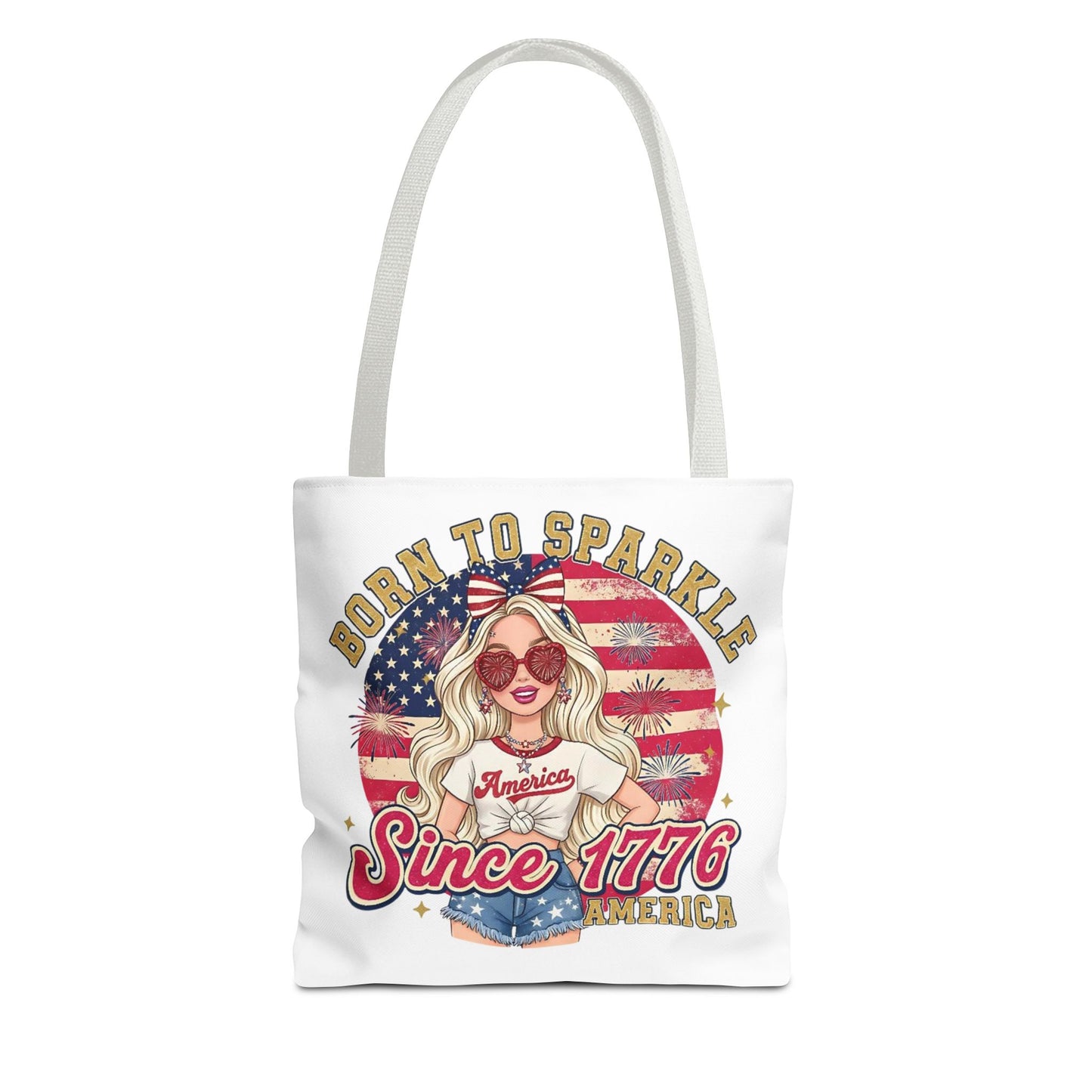#250 "Born to Sparkle Since 1776" Patriotic Tote Bag
