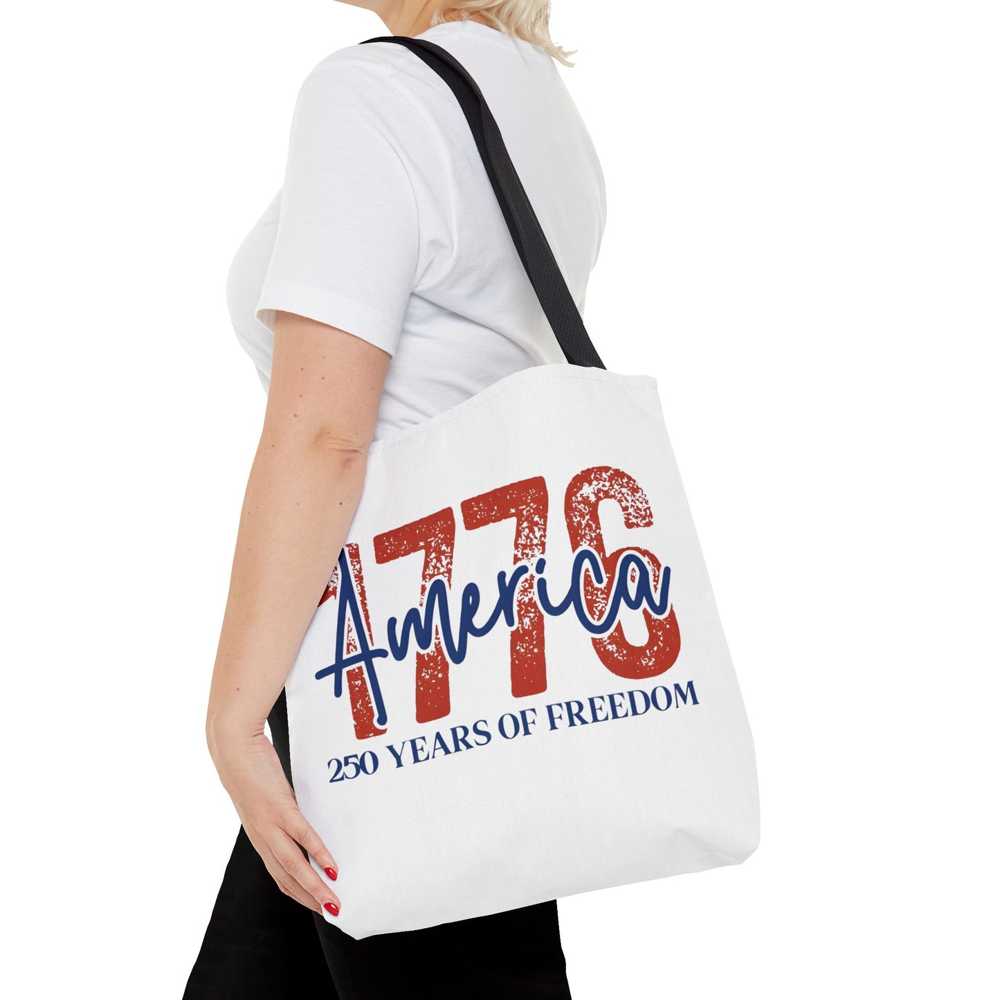 #250 1776 America: 250 Years of Freedom' Patriotic Independence Day Tote Bag