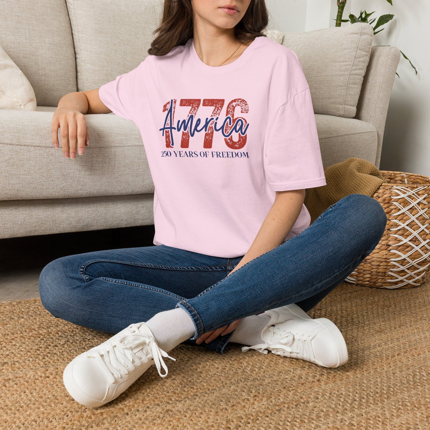 #250 1776 America: 250 Years of Freedom' Patriotic Independence Day Soft-Style Tee