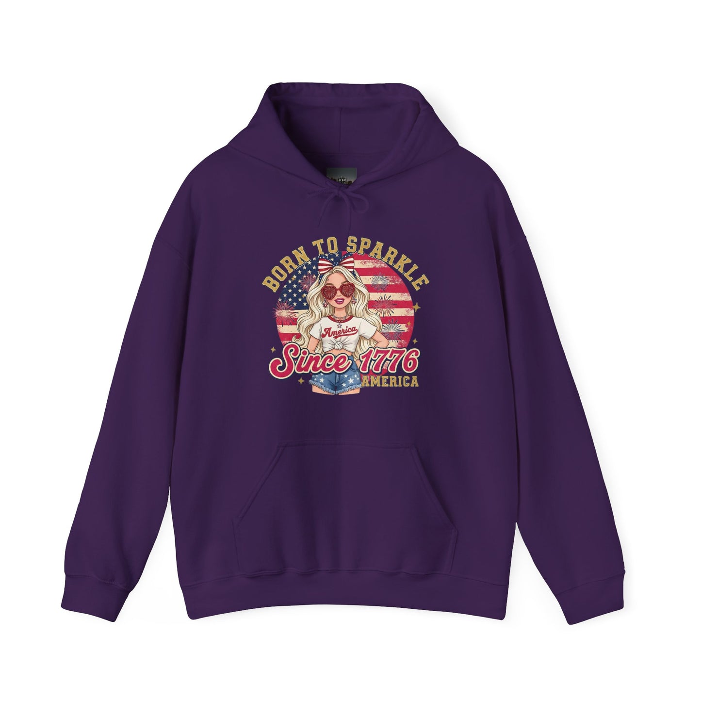 #250 "Born to Sparkle Since 1776" Patriotic Hoodie