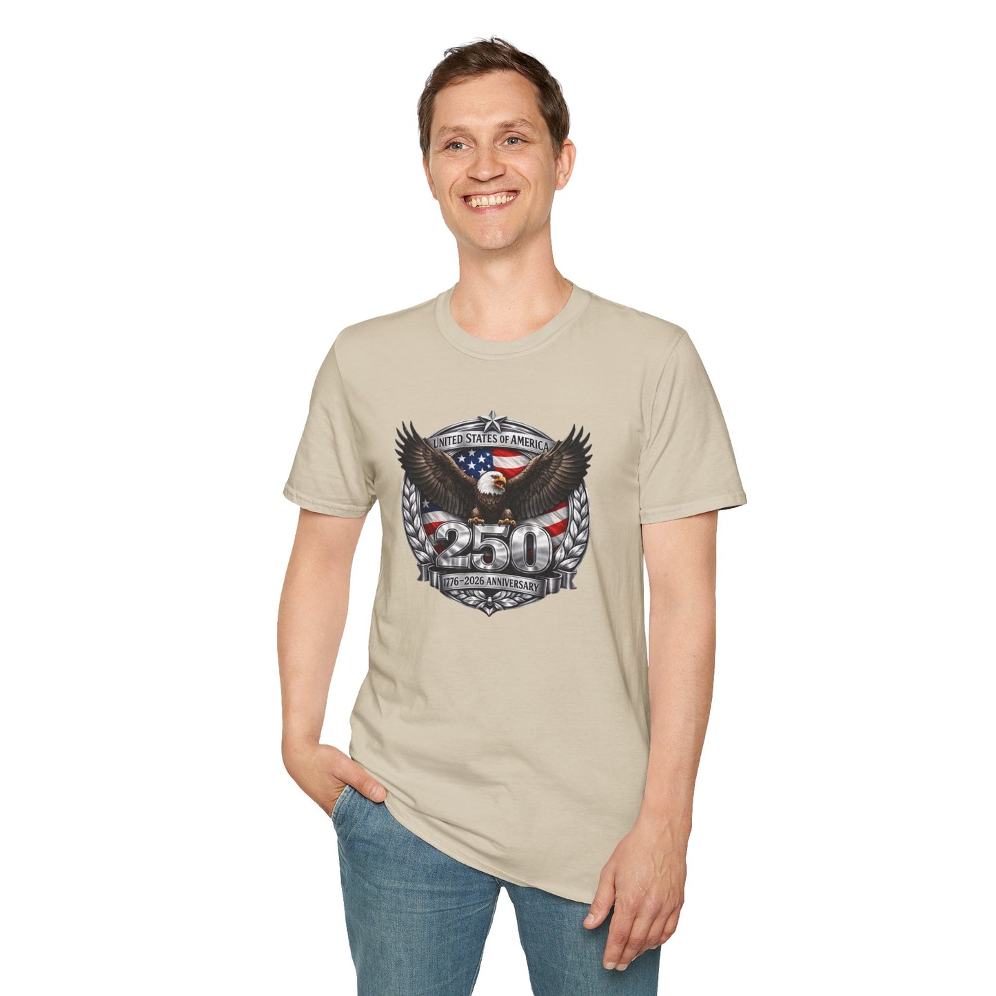 #250 Patriotic Bald Eagle 250 United States Emblem T-Shirt