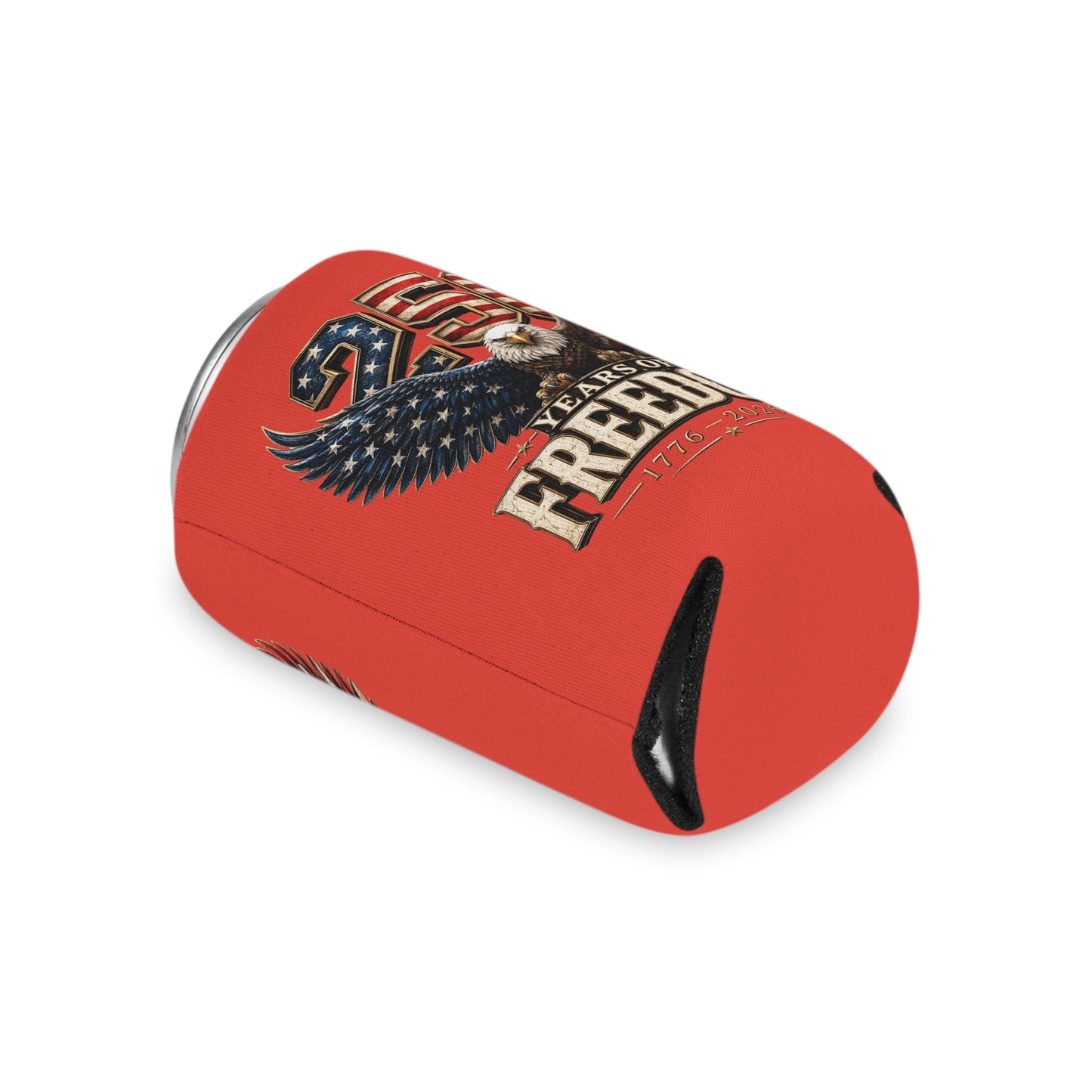 #250 250 Years of Freedom Eagle Patriotic American Flag Anniversary (1776–2026) Can Cooler - Beverage Koozie