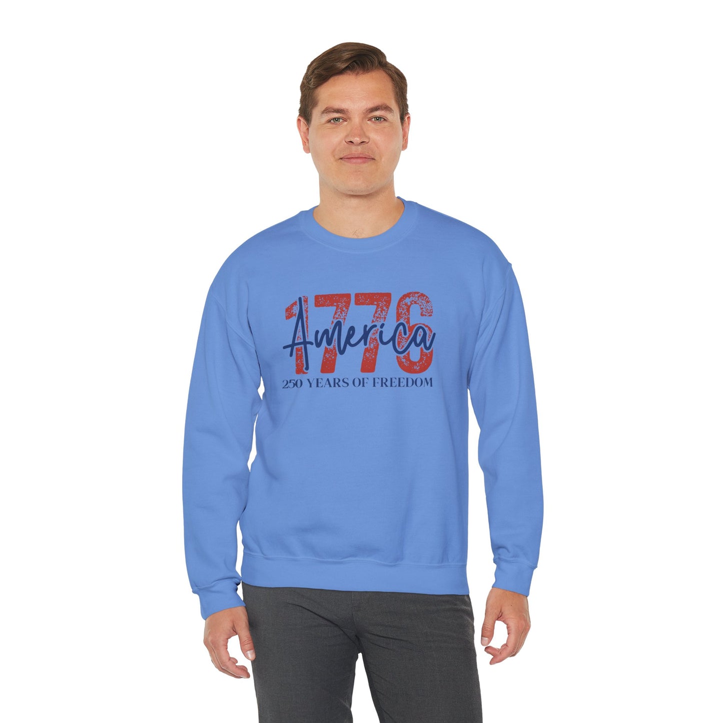 #250 1776 America: 250 Years of Freedom' Patriotic Independence Day Crewneck Sweatshirt