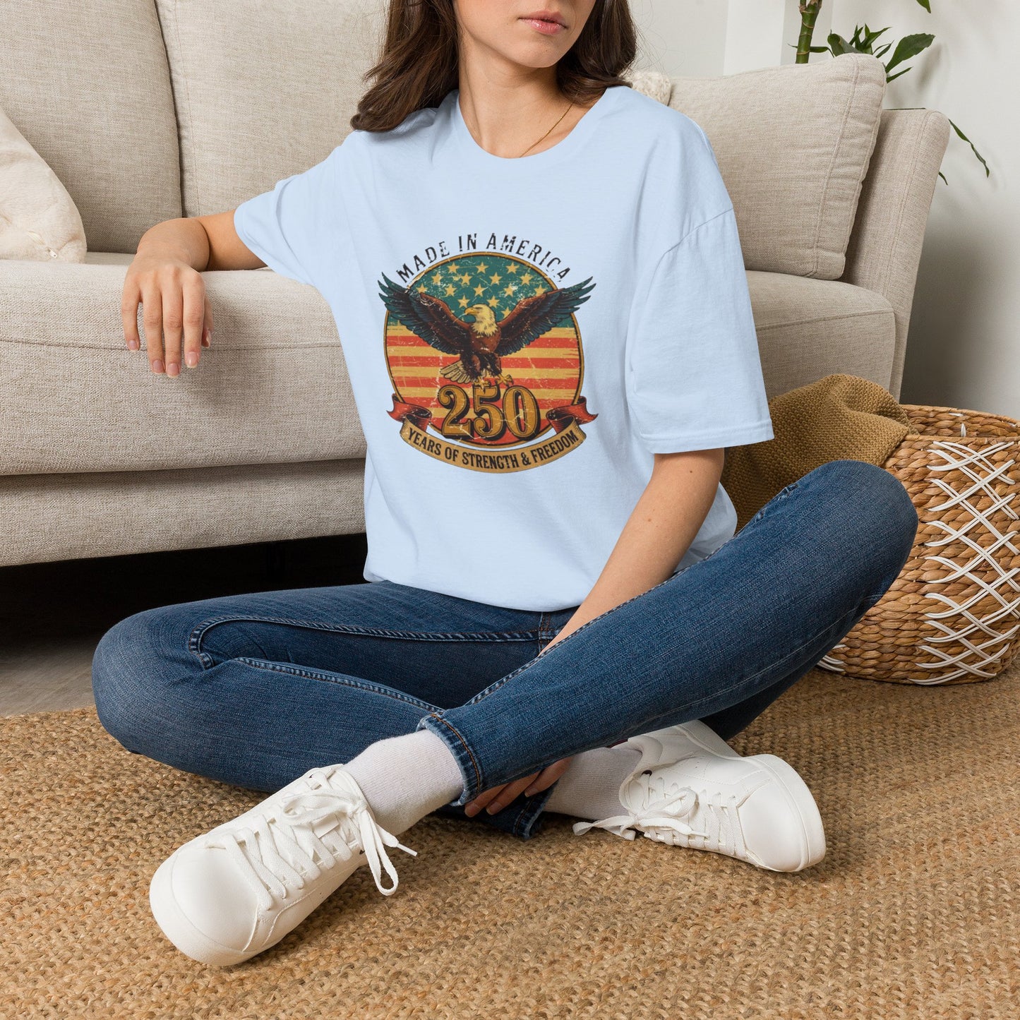 #250 Made in America Eagle 250th Anniversary Patriotic T-Shirt