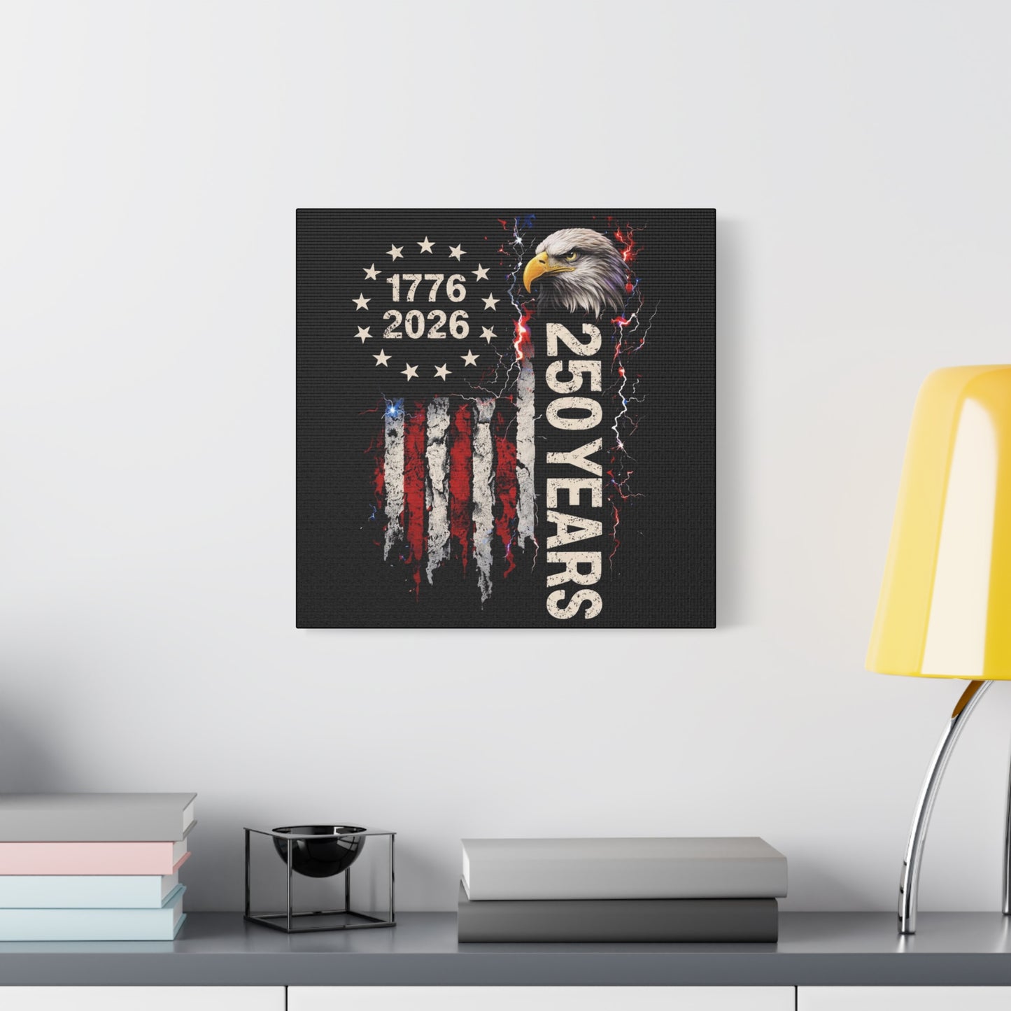 #250 1776-2026 250 Years USA Bicentennial Eagle Matte Canvas Wall Art