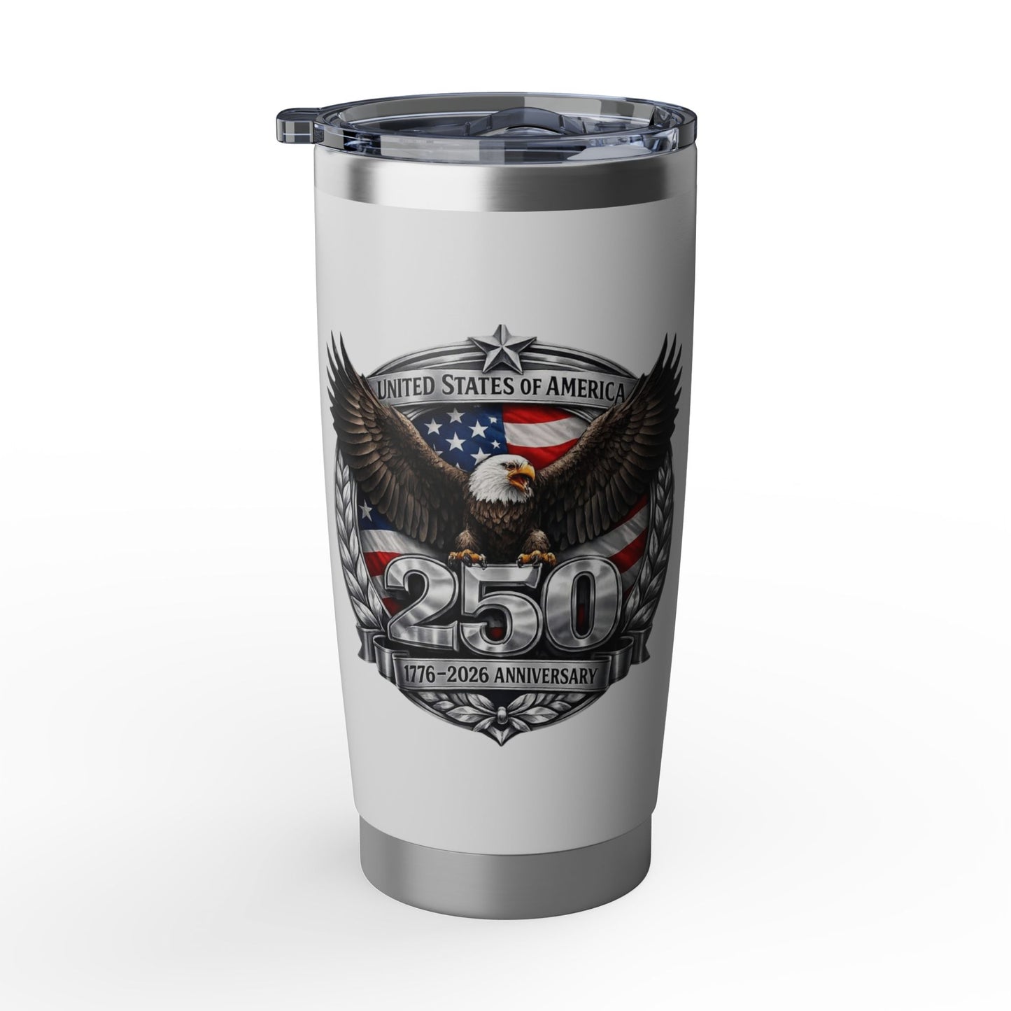 #250 Patriotic Bald Eagle 250 United States Emblem Vagabond 20oz Tumbler Stainless Travel Cup