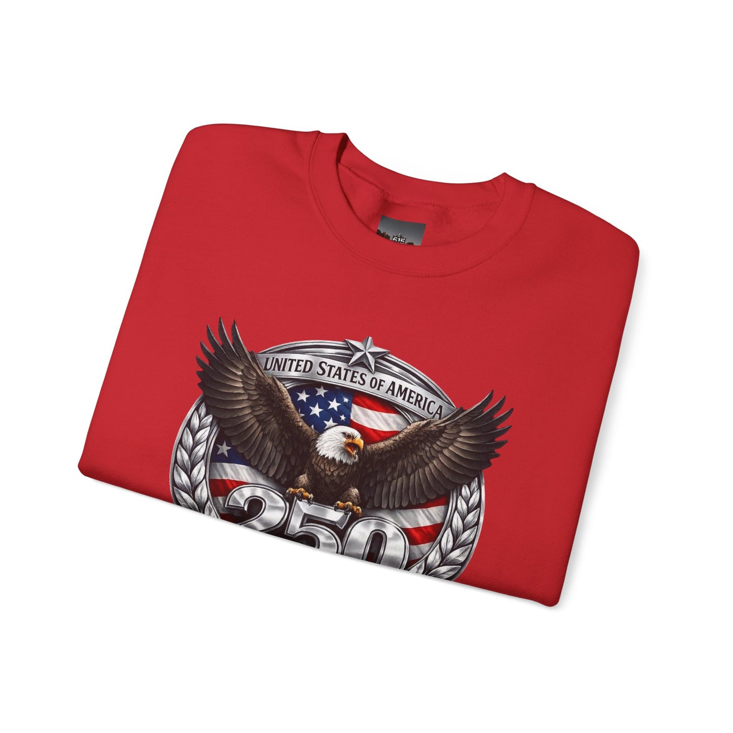 #250 Patriotic Bald Eagle 250 United States Emblem Crewneck Sweatshirt