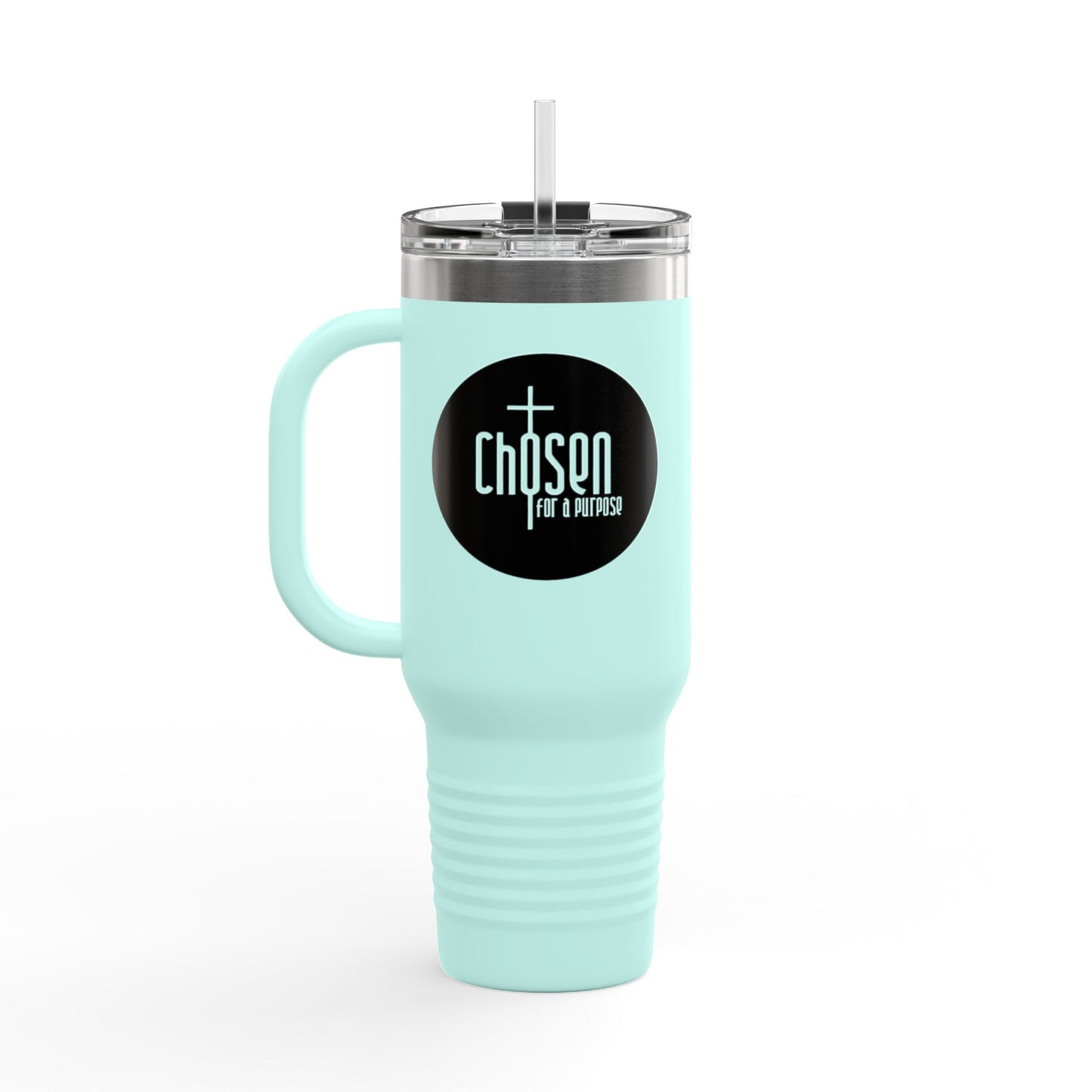 Chosen for a Purpose 40oz Insulated Travel Mug — Faith Logo Stainless Tumbler